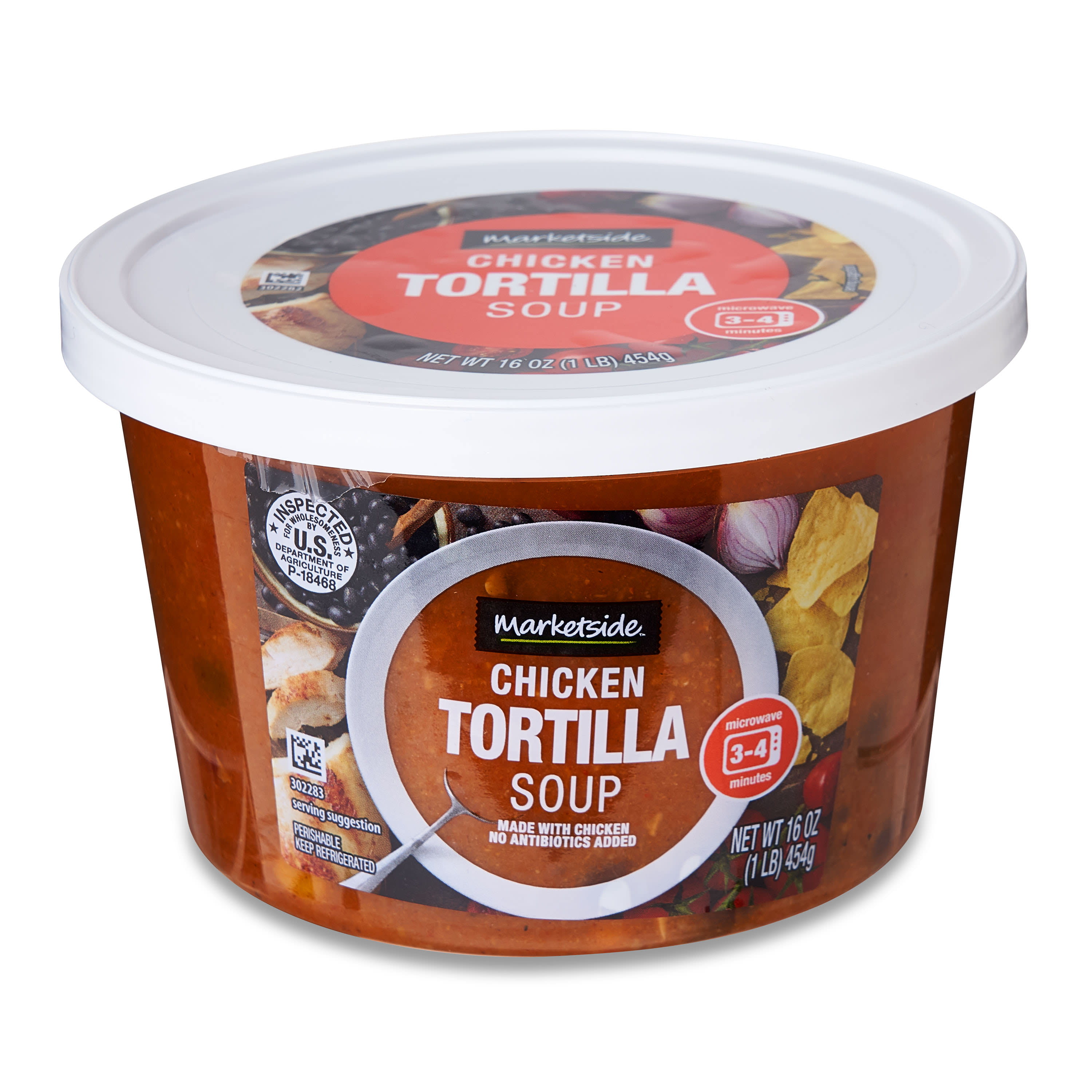 Marketside Chicken Tortilla Soup, Chilled Deli Soup, 16 oz Cup