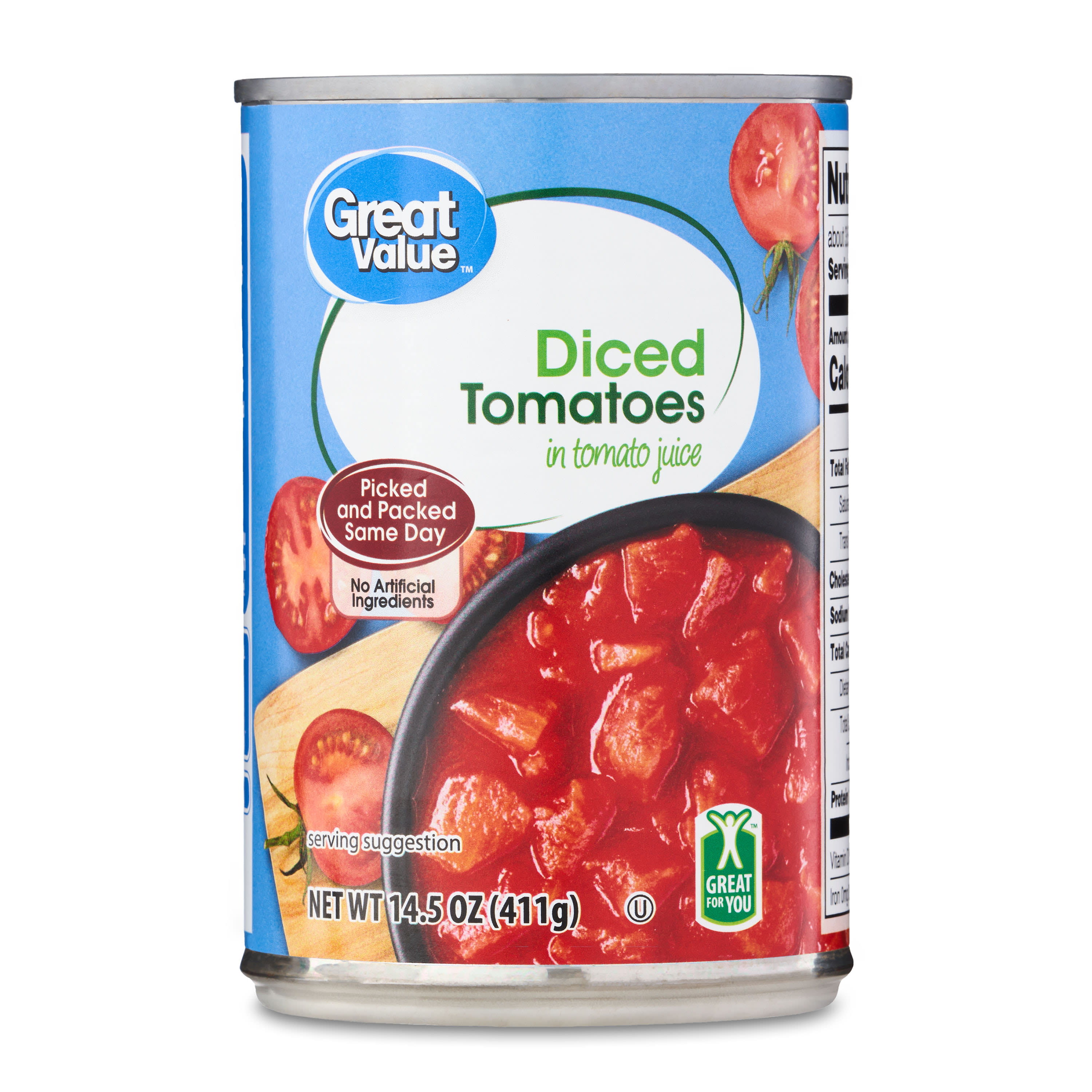 Great Value Diced Tomatoes in Tomato Juice, 14.5 oz Can DroneUp Delivery