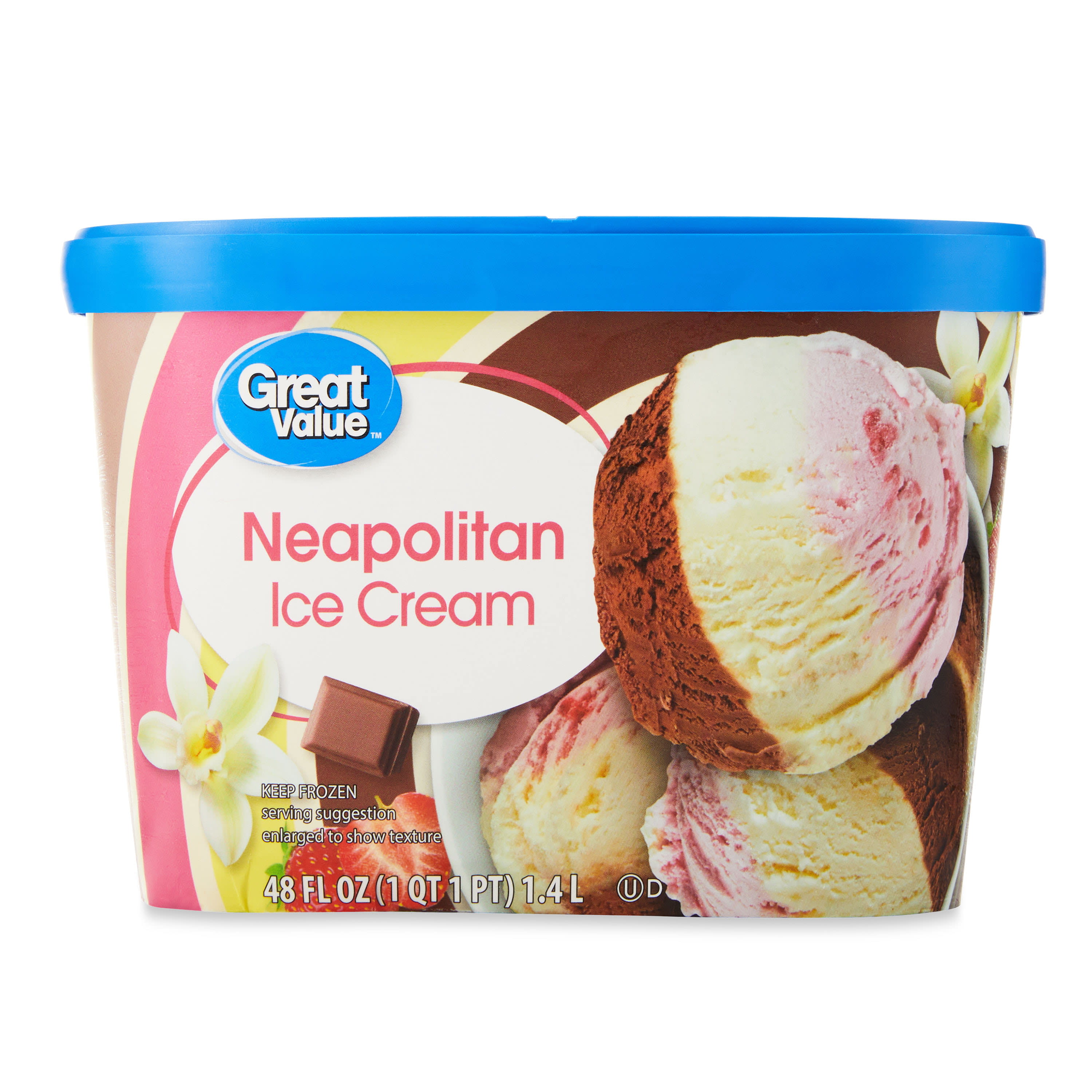 Great Value Neapolitan Ice Cream, 48 fl oz - DroneUp Delivery