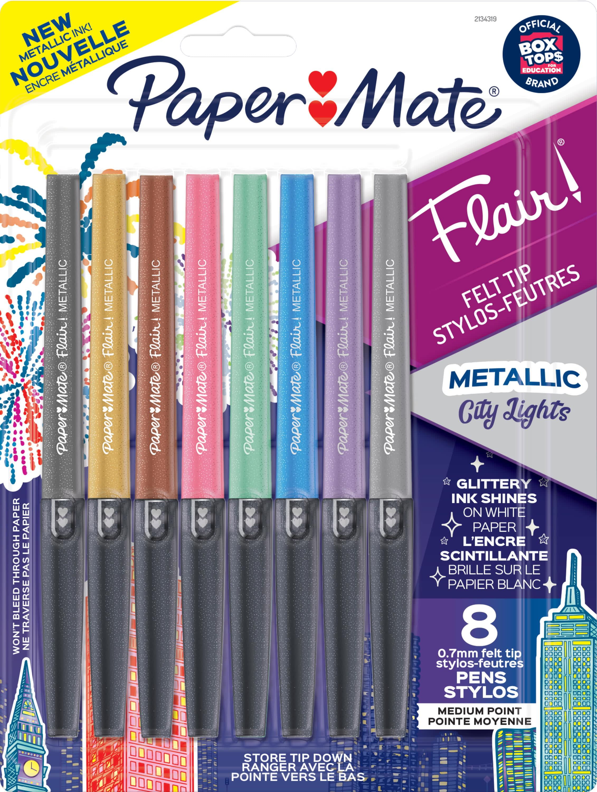 Paper Mate Flair Felt Tip Pens, Medium Point (0.7mm), Assorted Colors, 12  Count - DroneUp Delivery