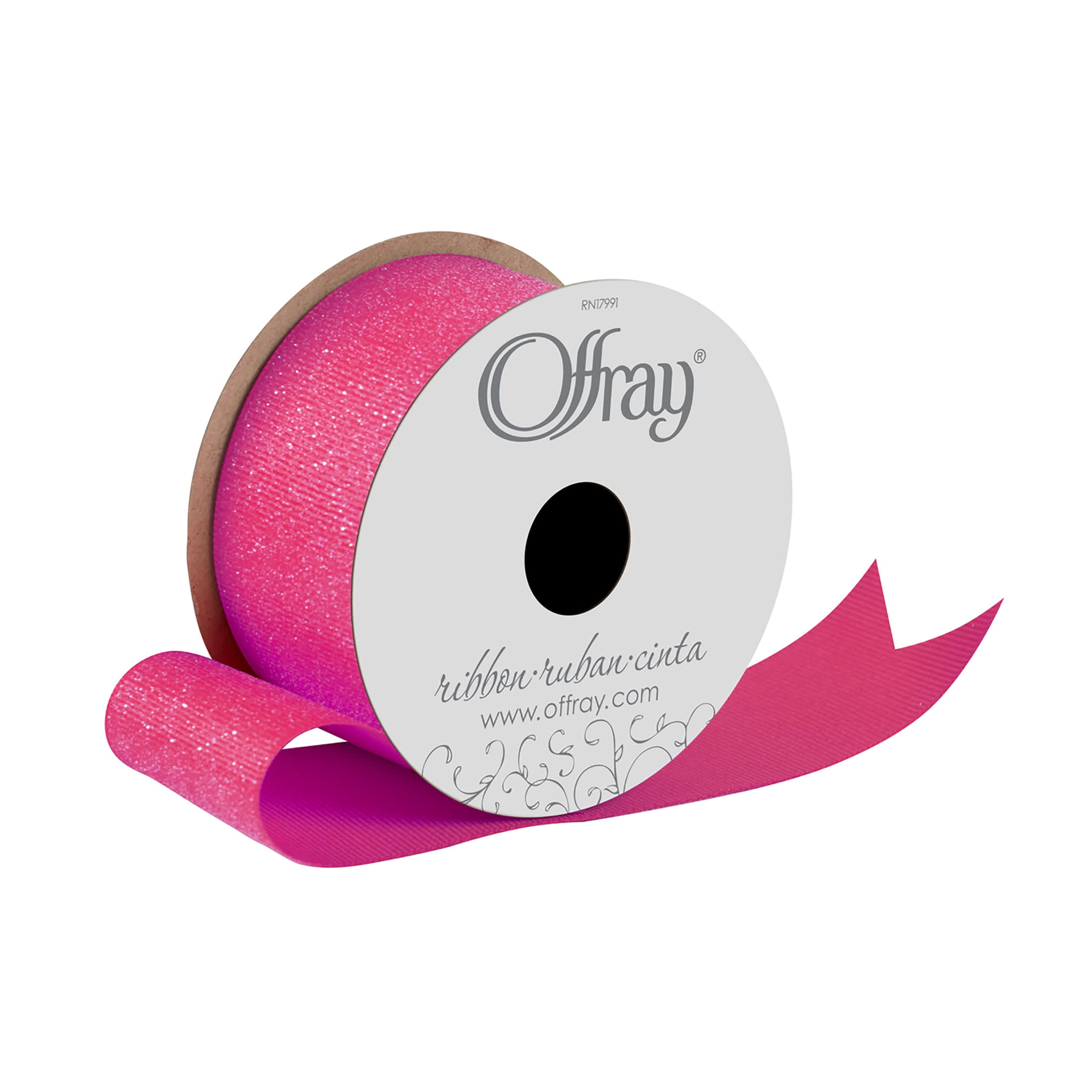 Offray Ribbon, White 1 1/2 inch Acetate Polyester Outdoor Ribbon for Floral  Displays and Decorations, 21 feet, 1 Each