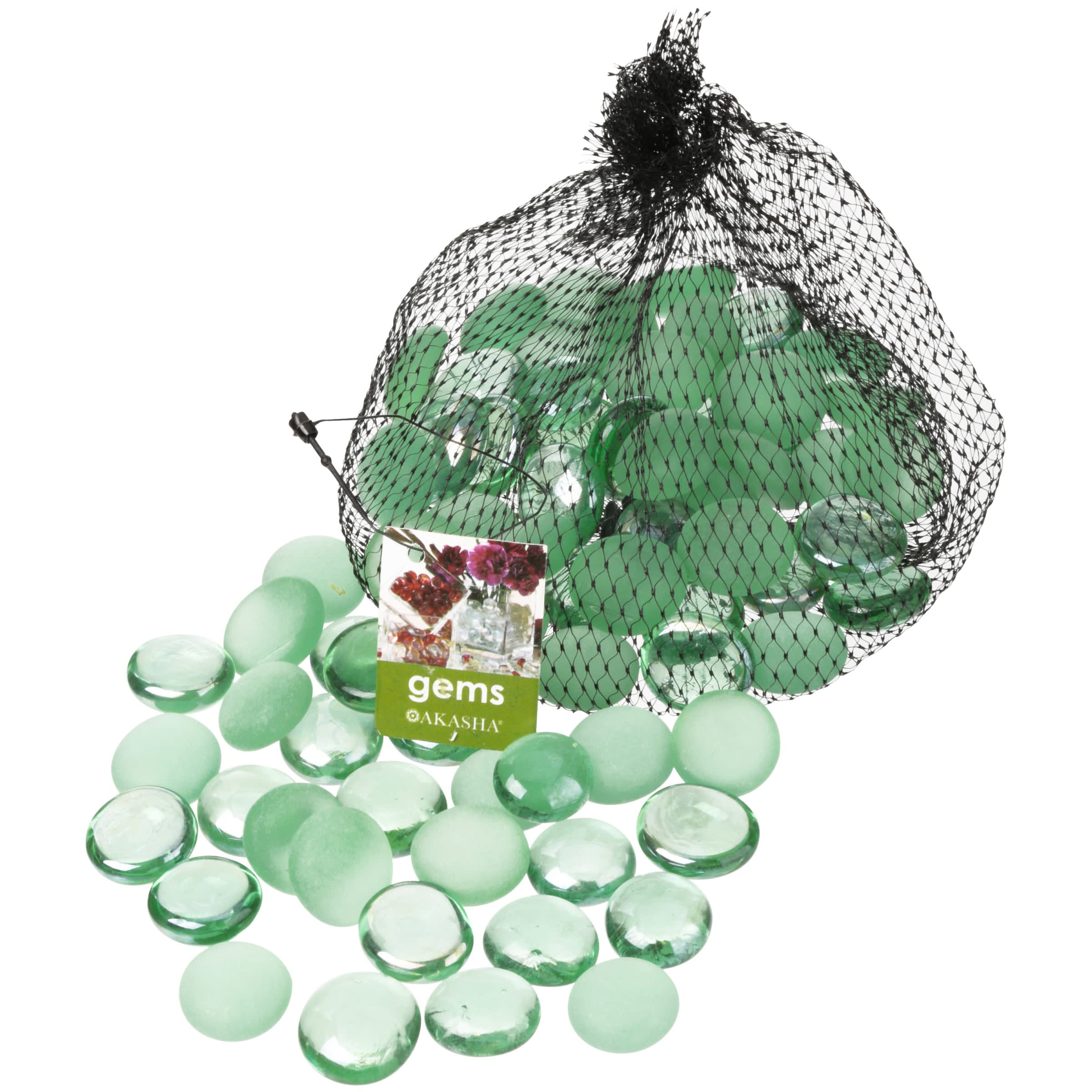 Akasha Decorative Green Glass Gems, 10 oz. Bag - DroneUp Delivery