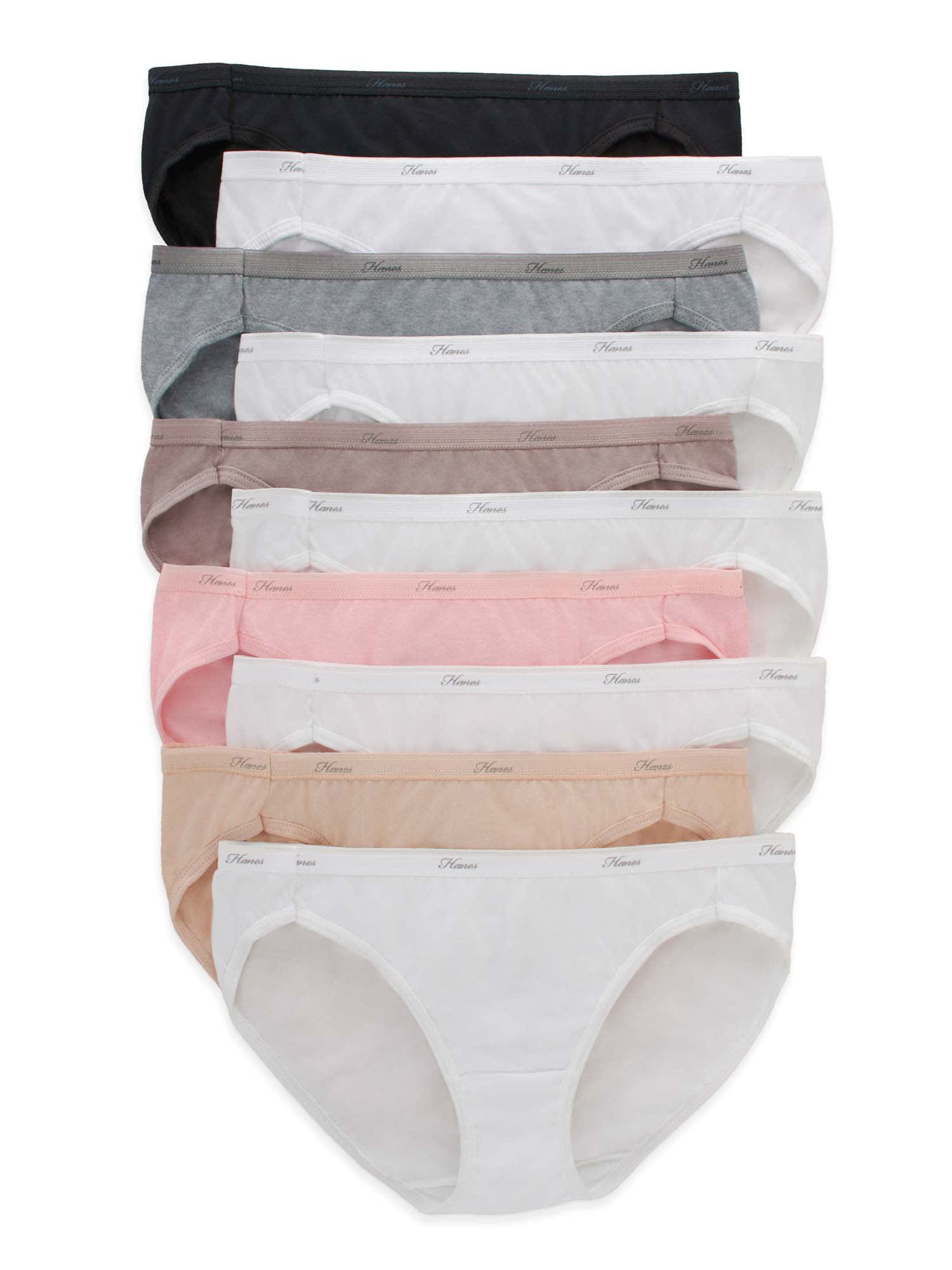 Joyspun Women's Cotton Thong Panties, 6-Pack, Sizes S to 2XL