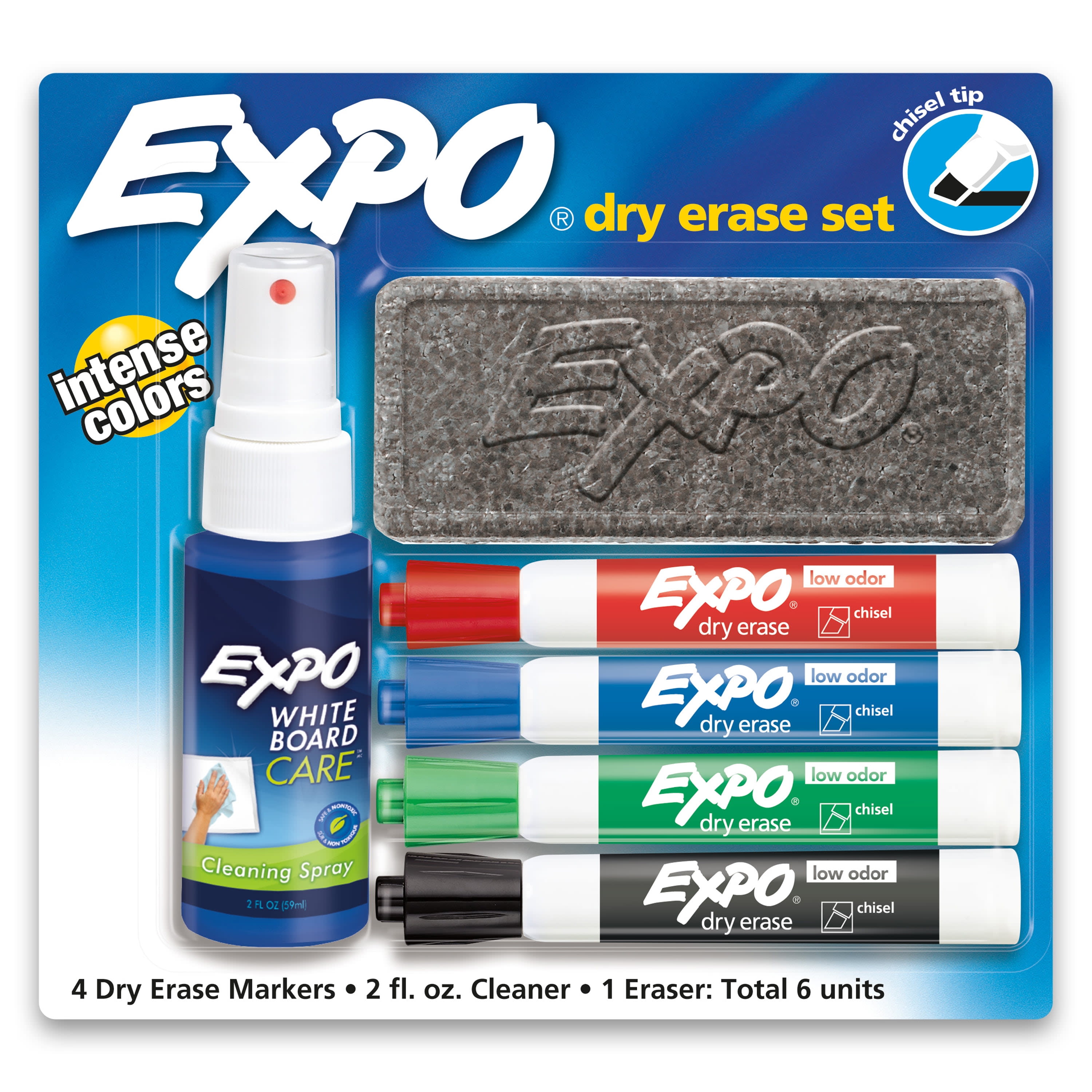 Expo Low Odor Dry Erase Markers, Fine Tip, Assorted, 8 Count