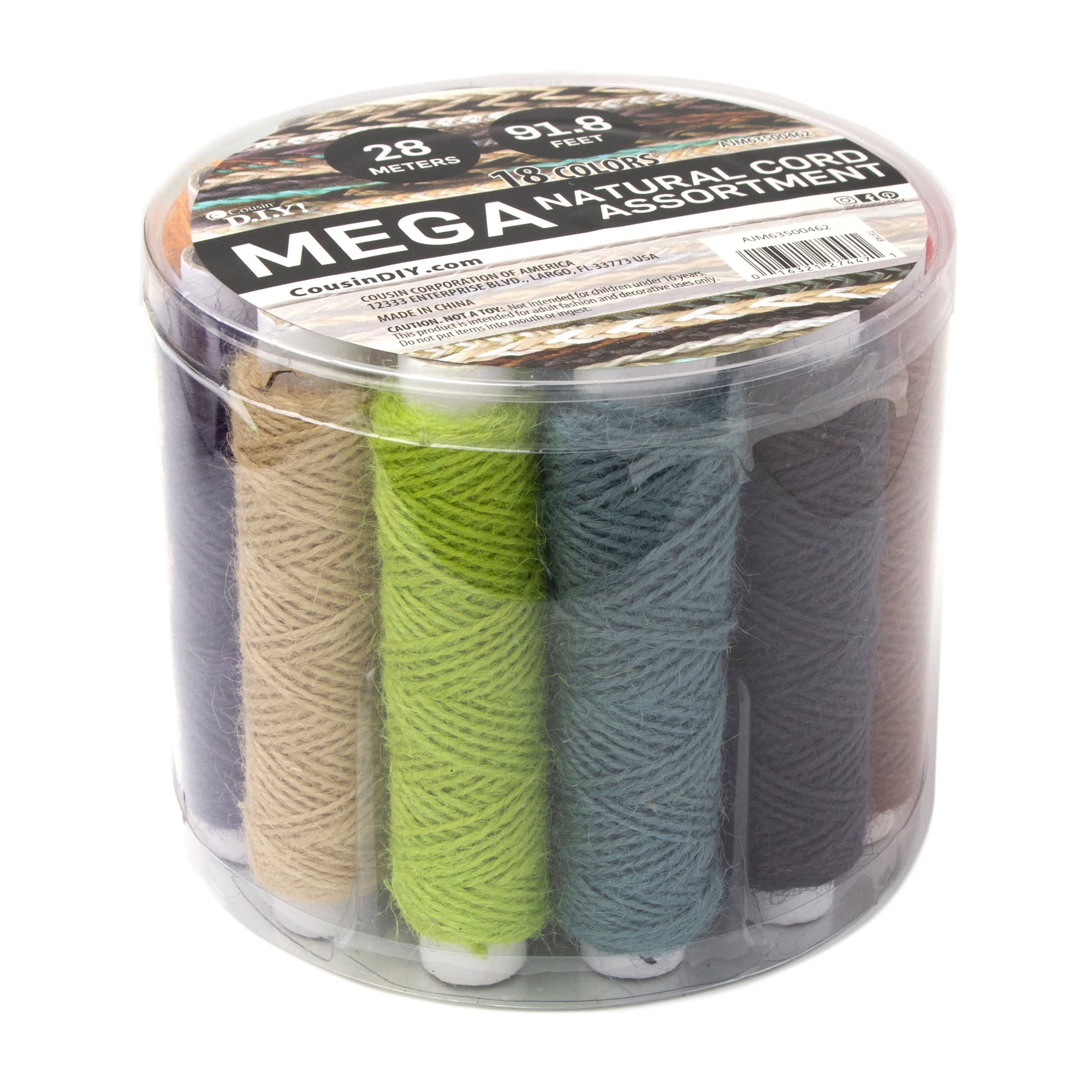 DIY Mega Natural Cord Assortment with 18 Colors, 91.8 ft DroneUp Delivery