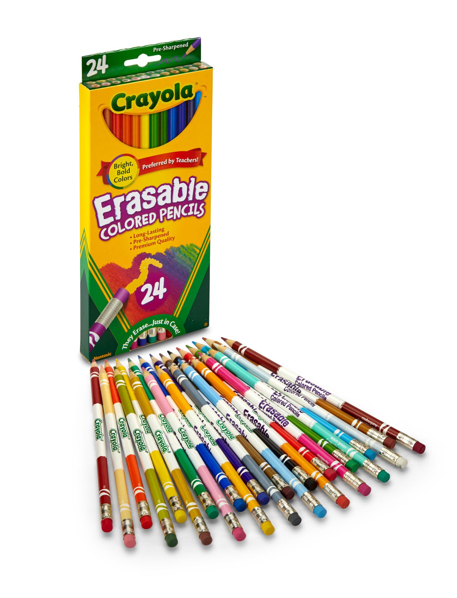 Crayola Erasable Colored Pencils, Art Tools, Adult Coloring, 24