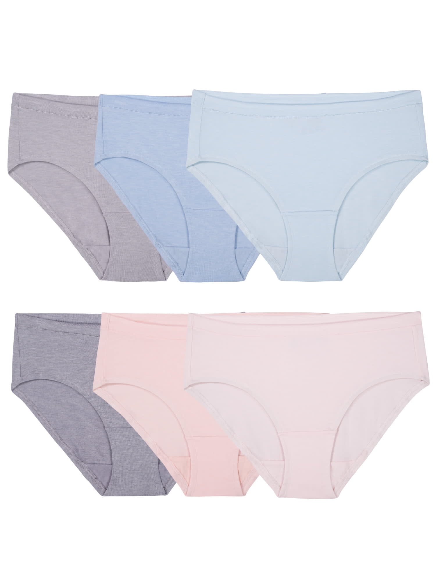 Joyspun Women's Seamless Brief Panties, 6-Pack, Sizes XS to 3XL 