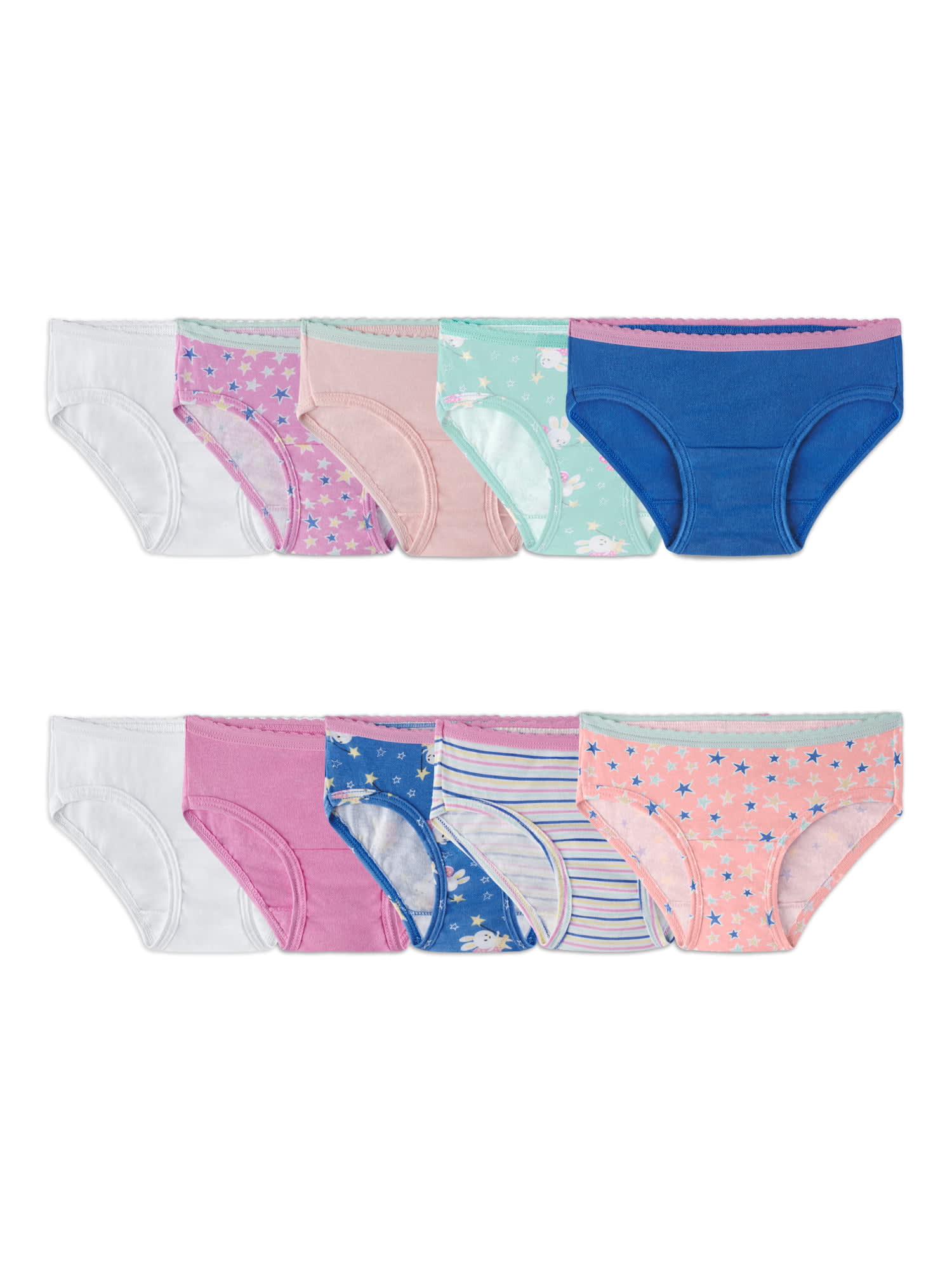 Fruit of the Loom Toddler Girl Hipster Underwear, 12 Pack, Sizes 2T-5T 