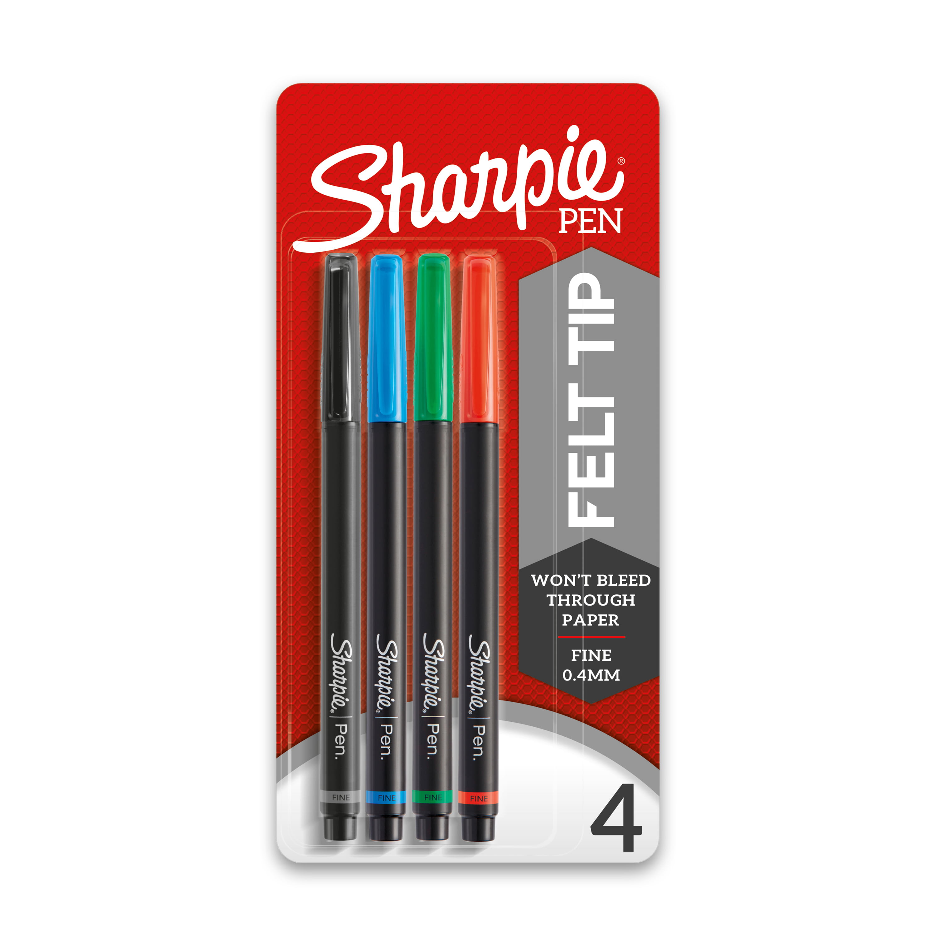 Sharpie Felt Tip Pens, Fine Point (0.4mm), Assorted Colors, 4 Count -  DroneUp Delivery