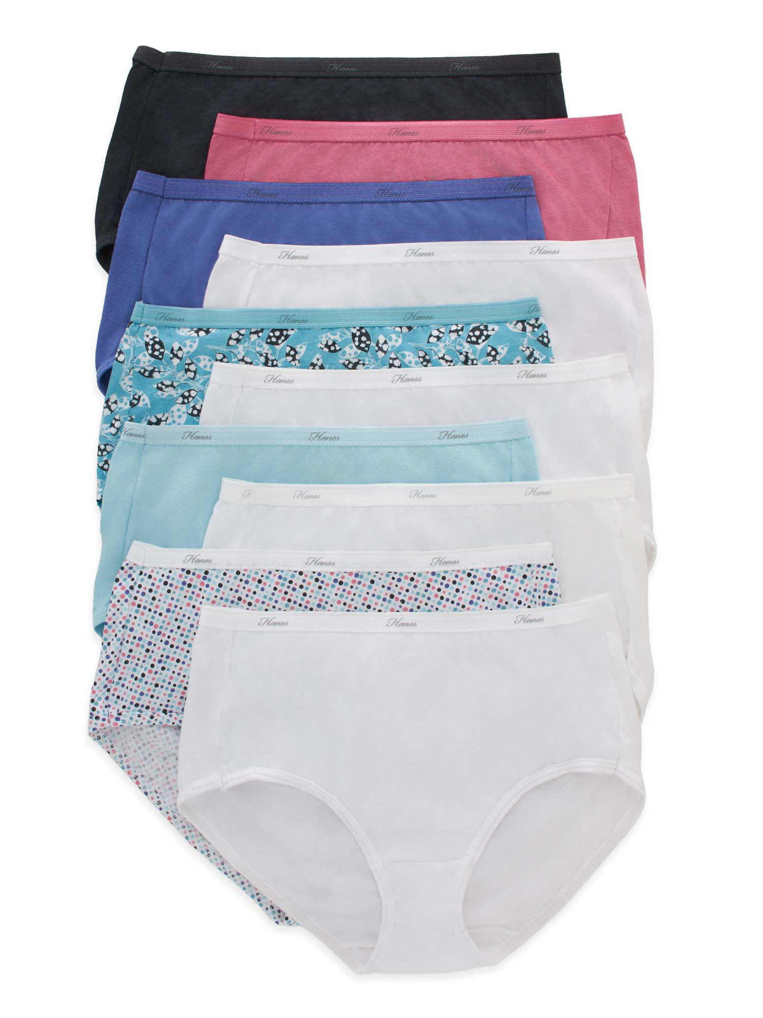 Hanes Women's Cotton Brief Panties 10 Pack 