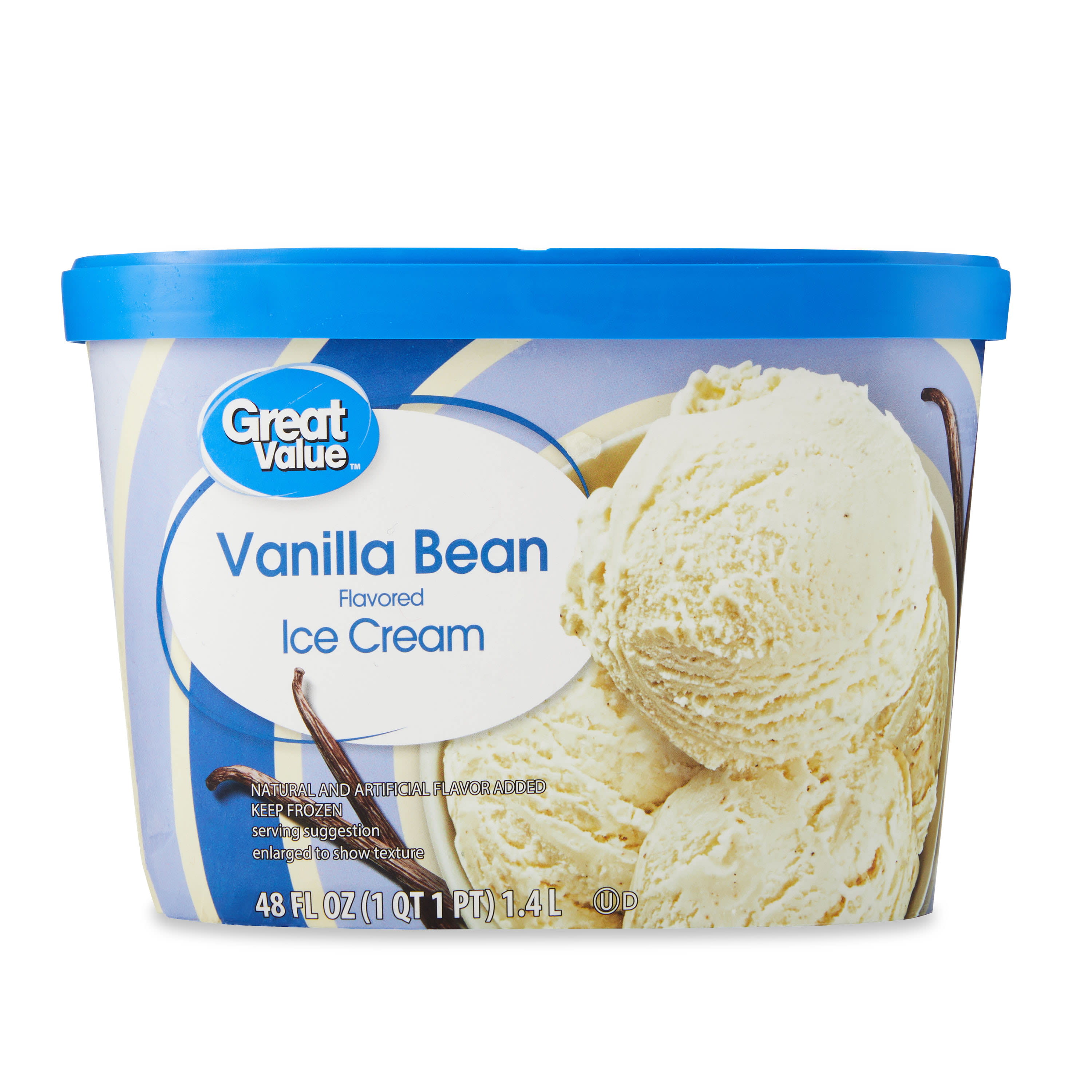 Great Value Vanilla Bean Flavored Ice Cream 48 Fl Oz Droneup Delivery