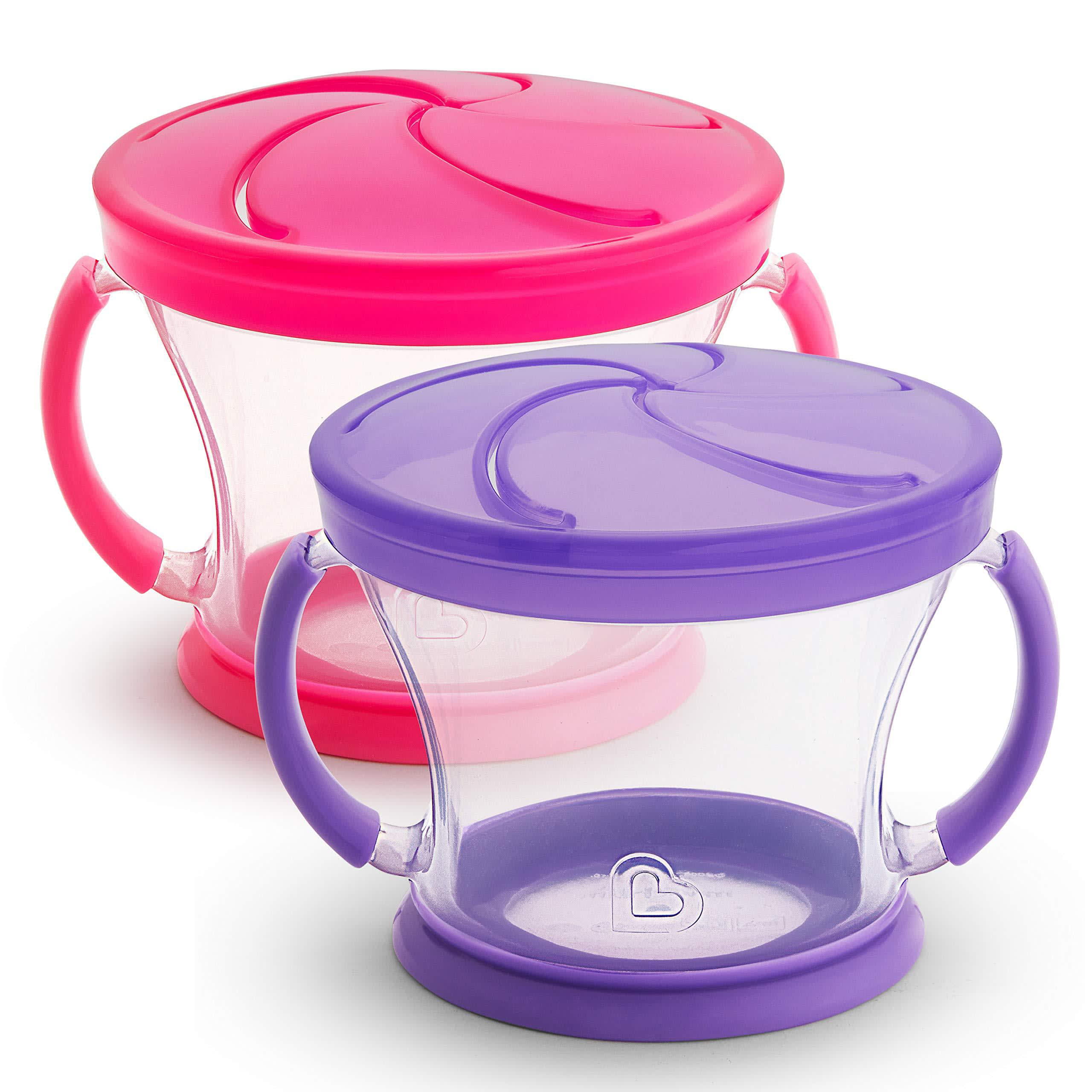 Munchkin Snack Catcher Snack Container Cup, Pink/Purple, 2 Pack