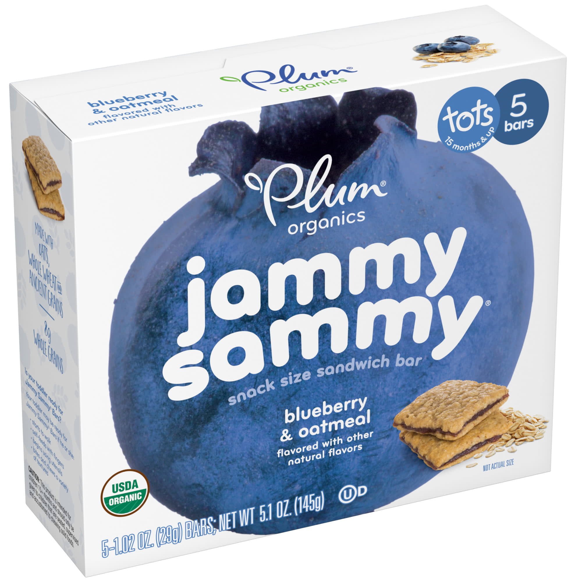Plum Organics Jammy Sammy Snack Bars for Toddlers Blueberry and