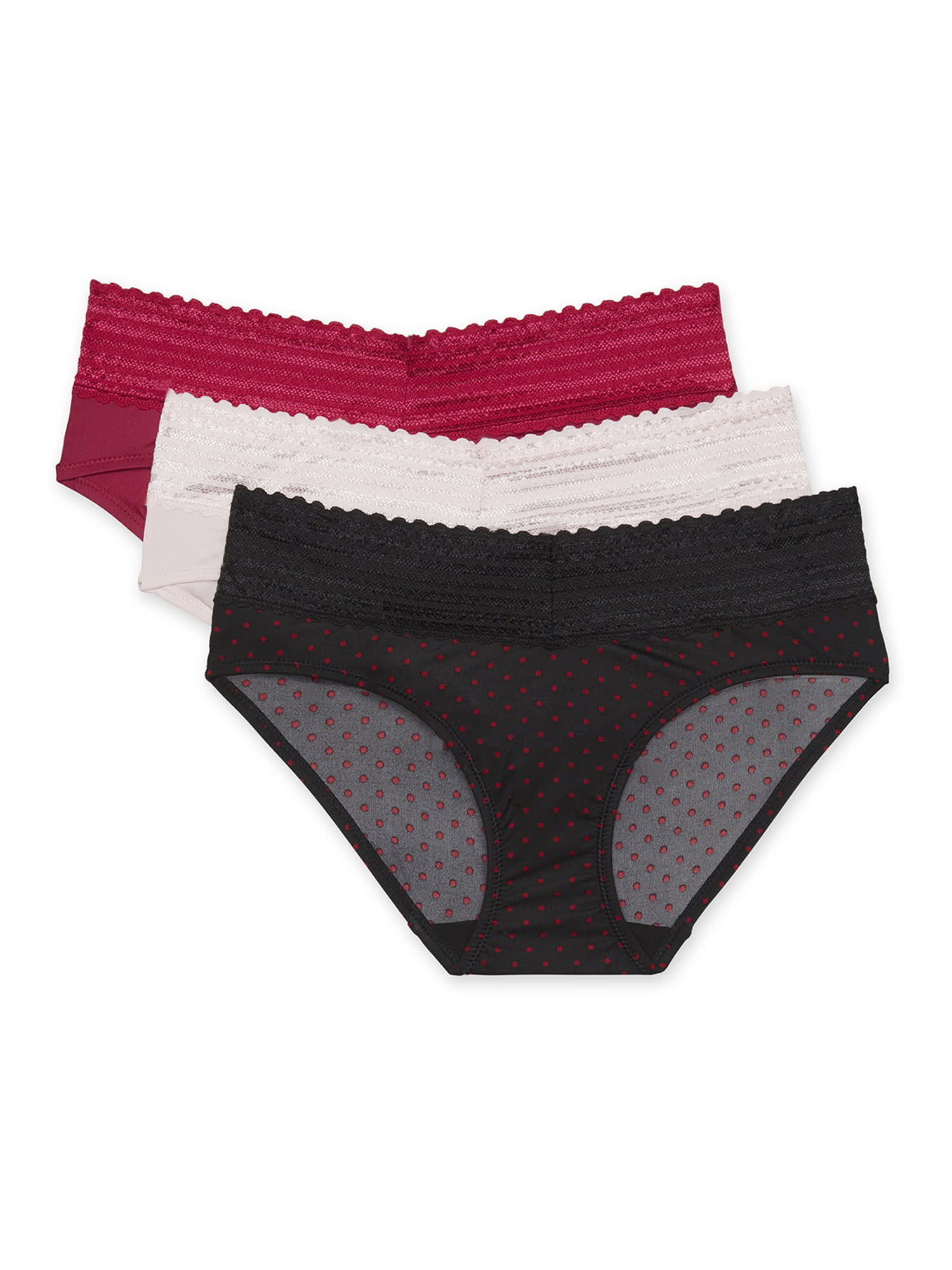 Warner's Women's Blissful Benefits No Muffin 3 Pack Cotton Hipster Panties