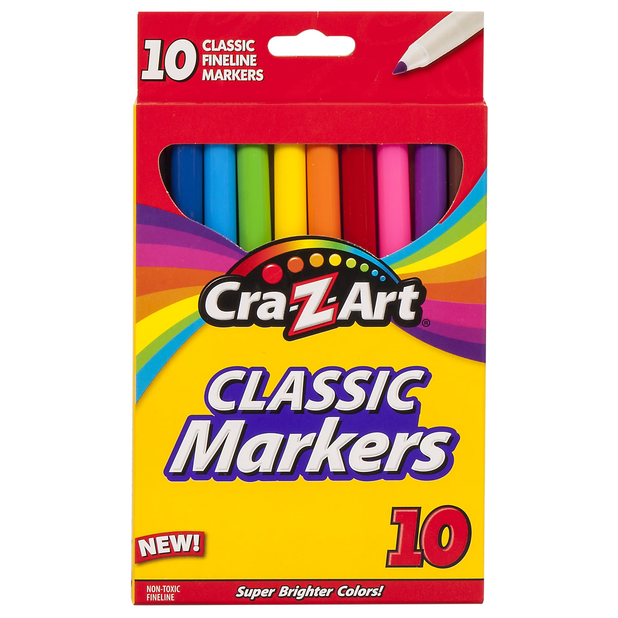 Cra-Z-Art Classic Fine Line Colored Markers, 10 Count, Child to Adult,  Easter Basket Stuffer - DroneUp Delivery