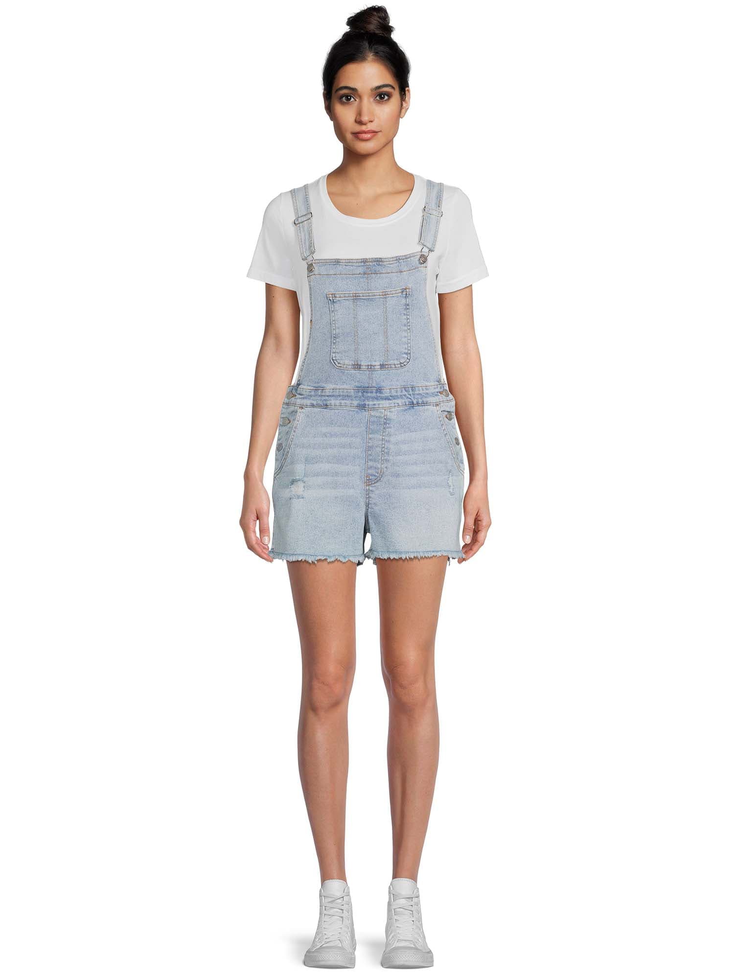 No Boundaries Juniors Relaxed Boyfriend Shortalls DroneUp Delivery
