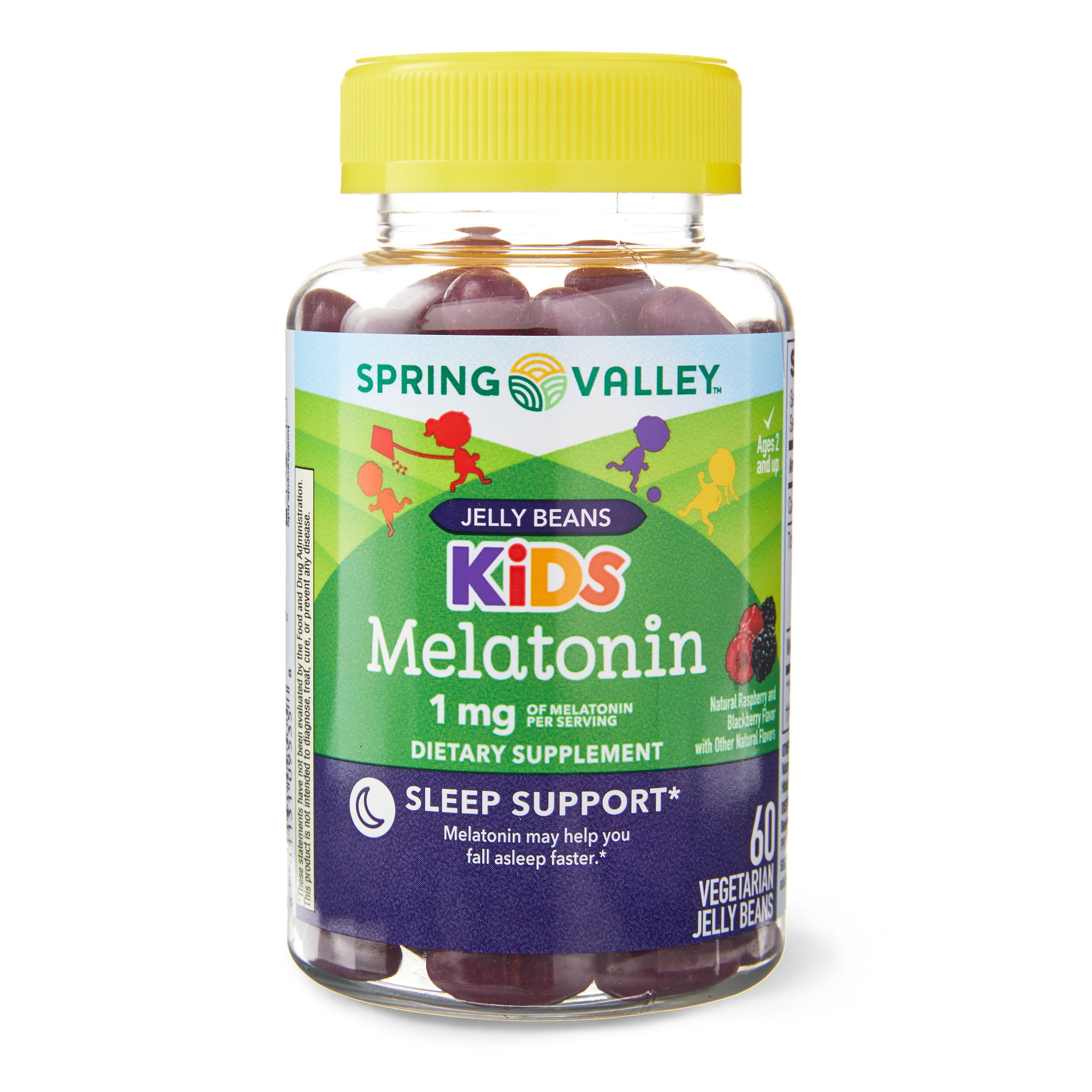 Spring Valley Kids Melatonin, 1 mg Vegetarian Jelly Beans Supplement, 60  Count - DroneUp Delivery