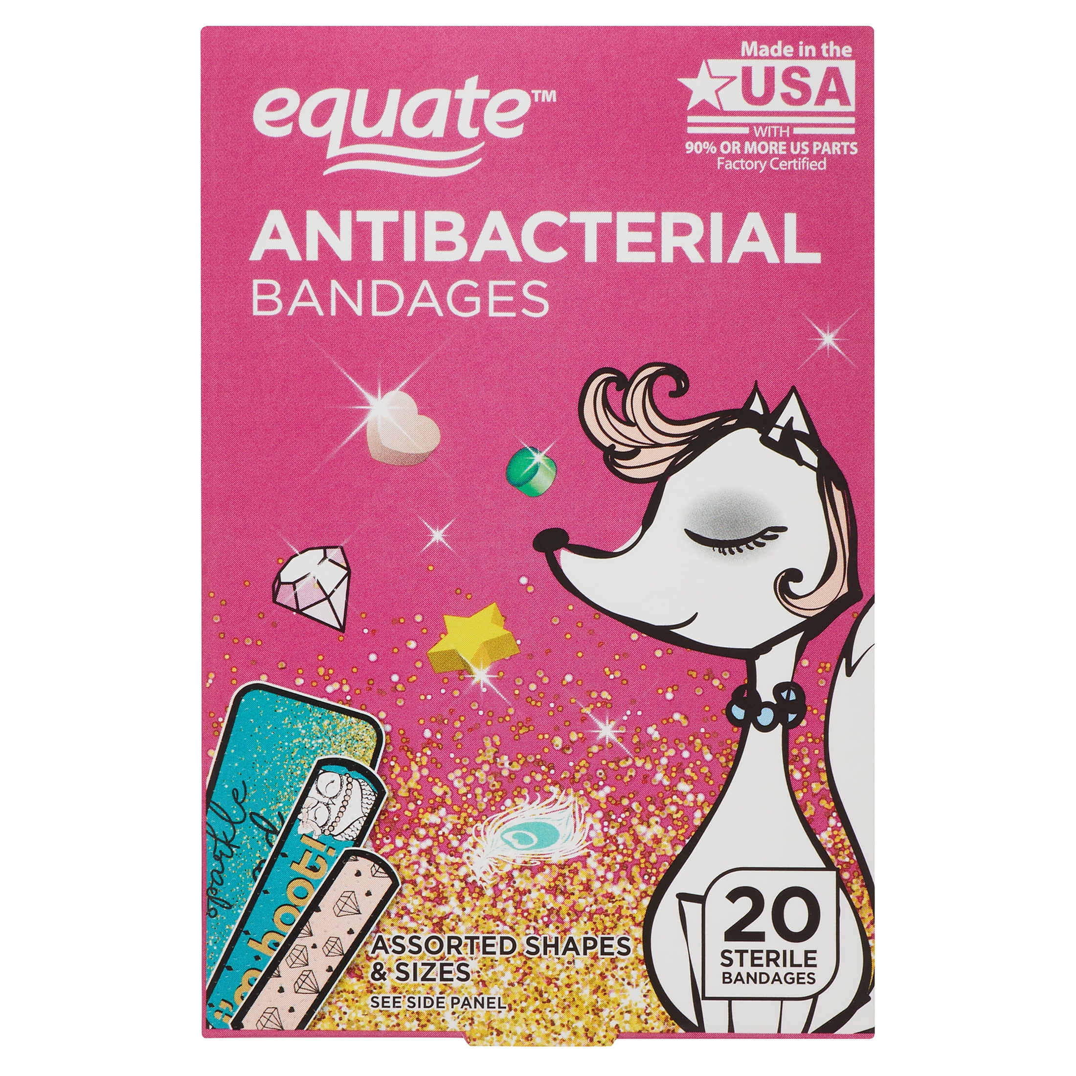 Equate Flexible Antibacterial Fabric Bandages, 10 Ct