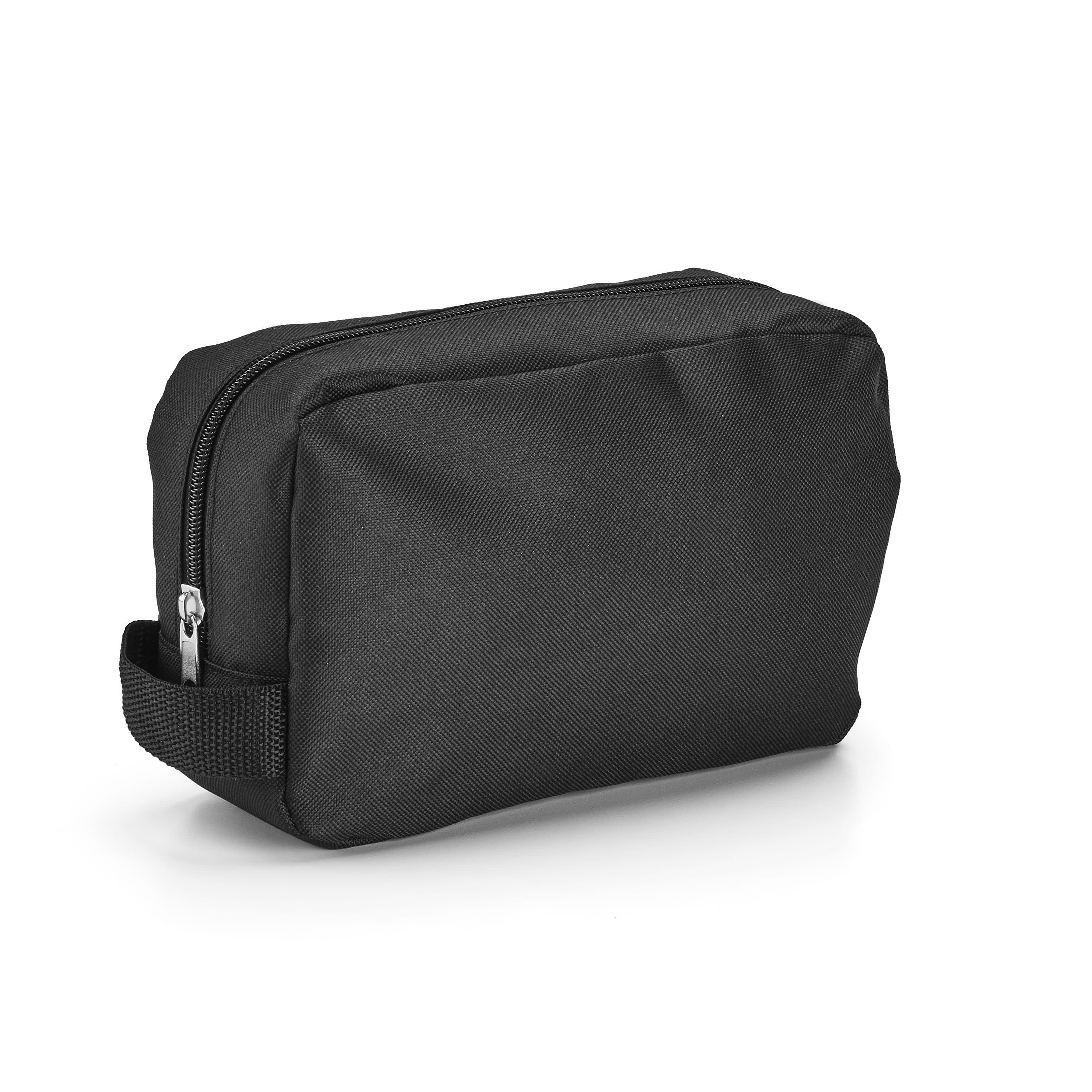 Basics Black Toiletry Bag with Webbed Handle - DroneUp Delivery