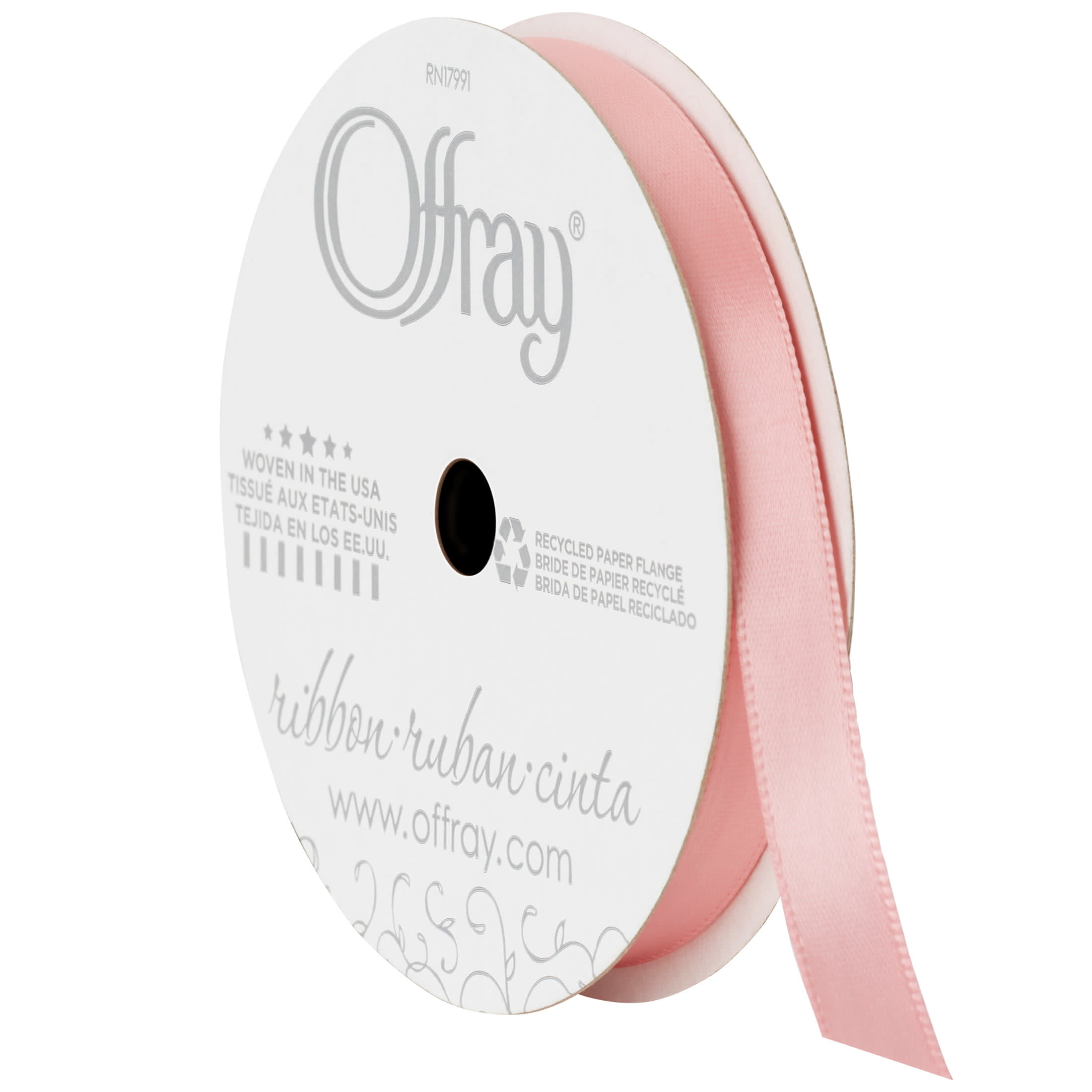  Offray Singleface Satin 1/4 20 yd Antique White Ribbon, 1/4  Inch x 20 Yard