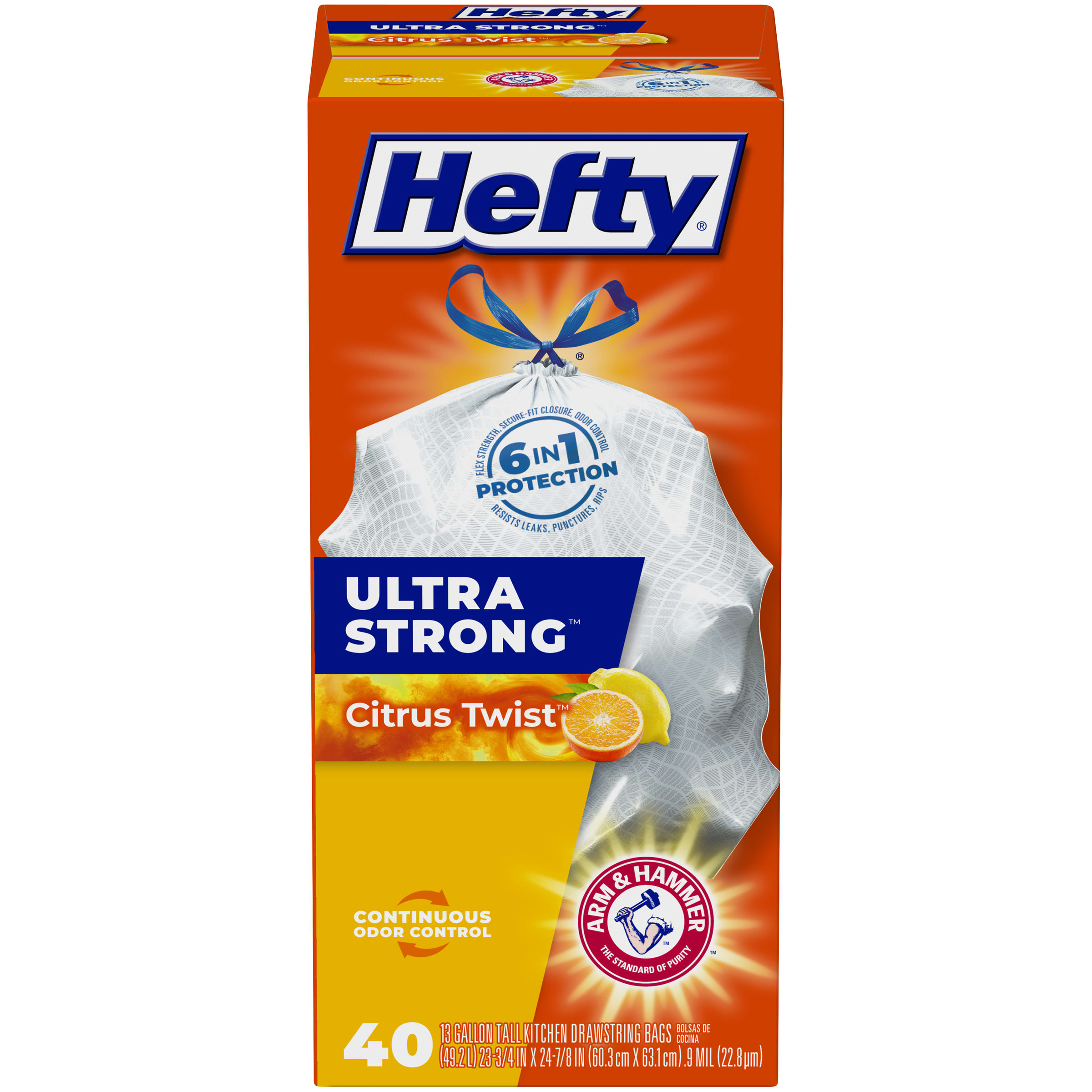 Hefty Ultra Strong Tall Kitchen Trash Bags Fabuloso Scent 13 Gallon 120  Count  DroneUp Delivery