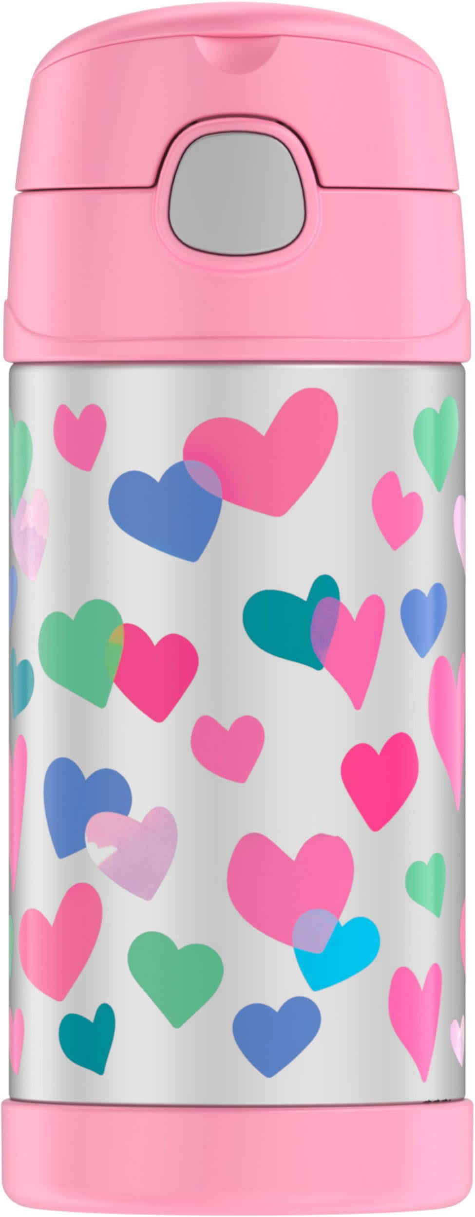 Thermos Funtainer 12 Ounce Stainless Steel Vacuum Insulated Kids Straw Bottle, Pink