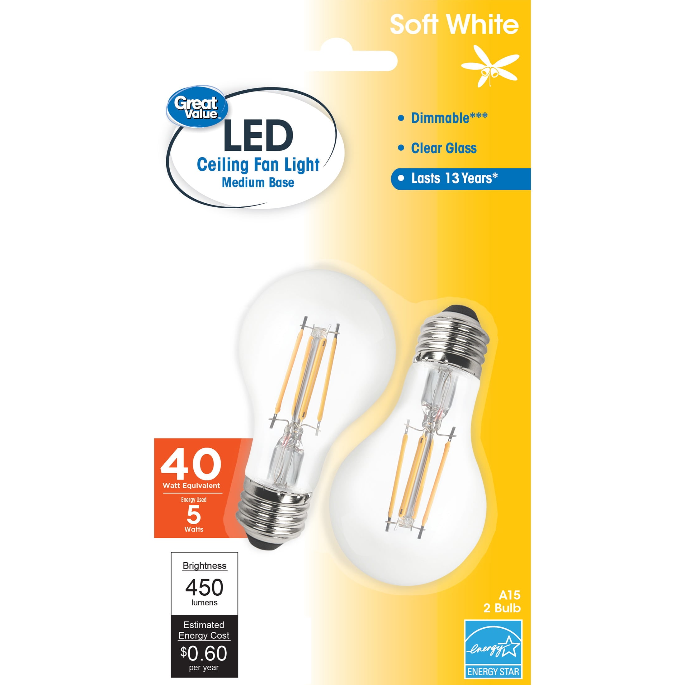GE Light Bulb, Appliance, Clear, 40 Watts