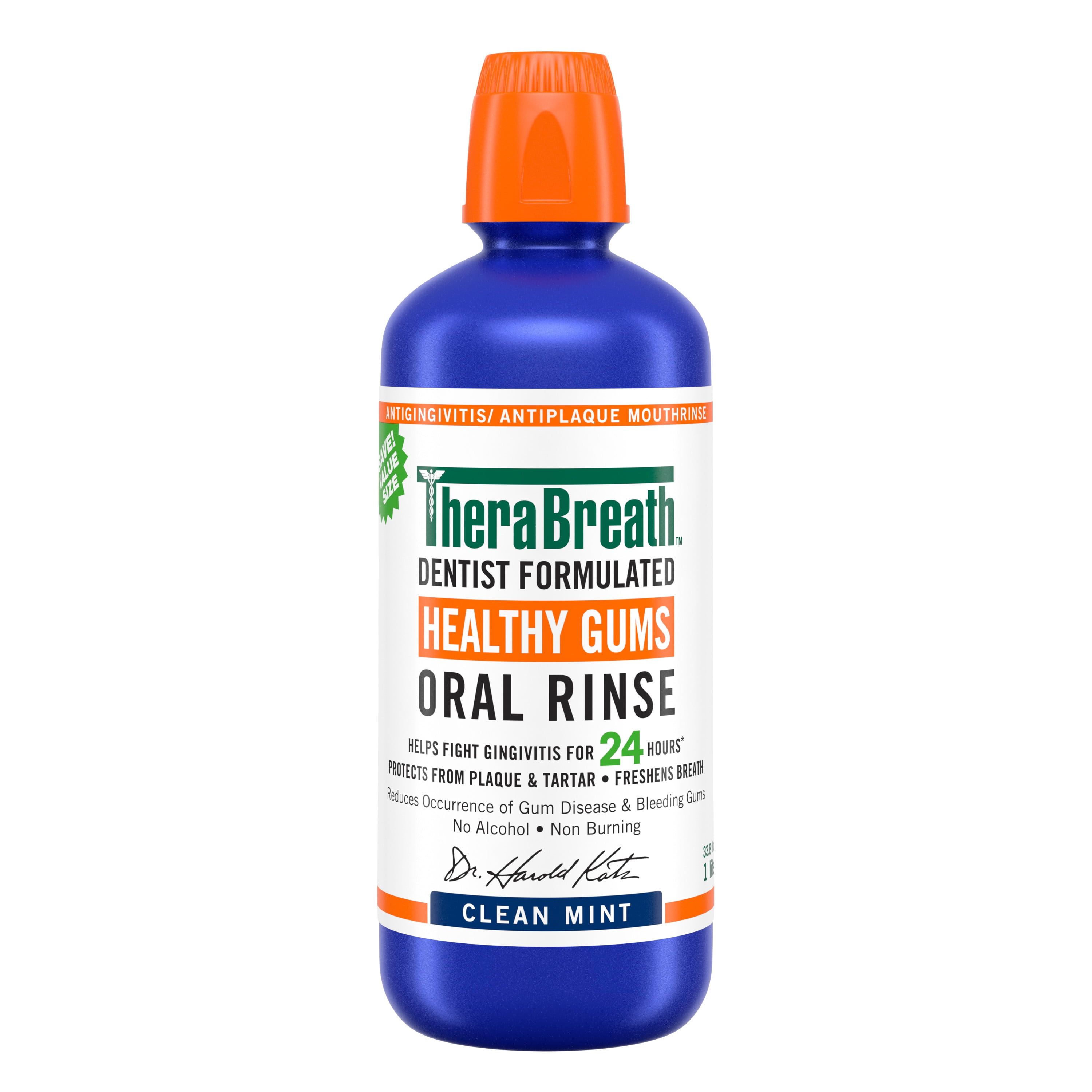 TheraBreath Healthy Gums Mouthwash, Clean Mint, Dentist Formulated, 1