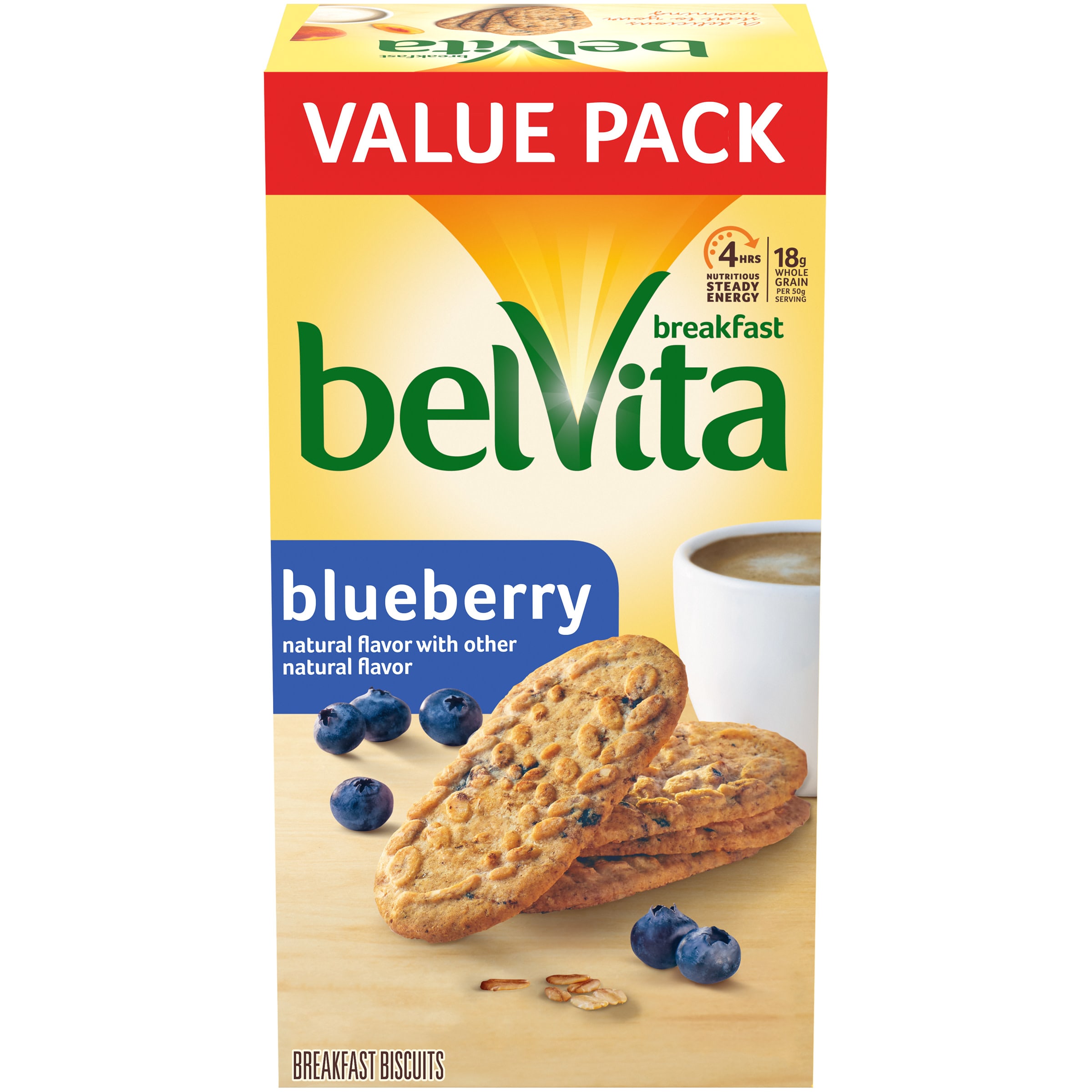 belVita Blueberry Breakfast Biscuits, 5 Packs (4 Biscuits Per Pack)