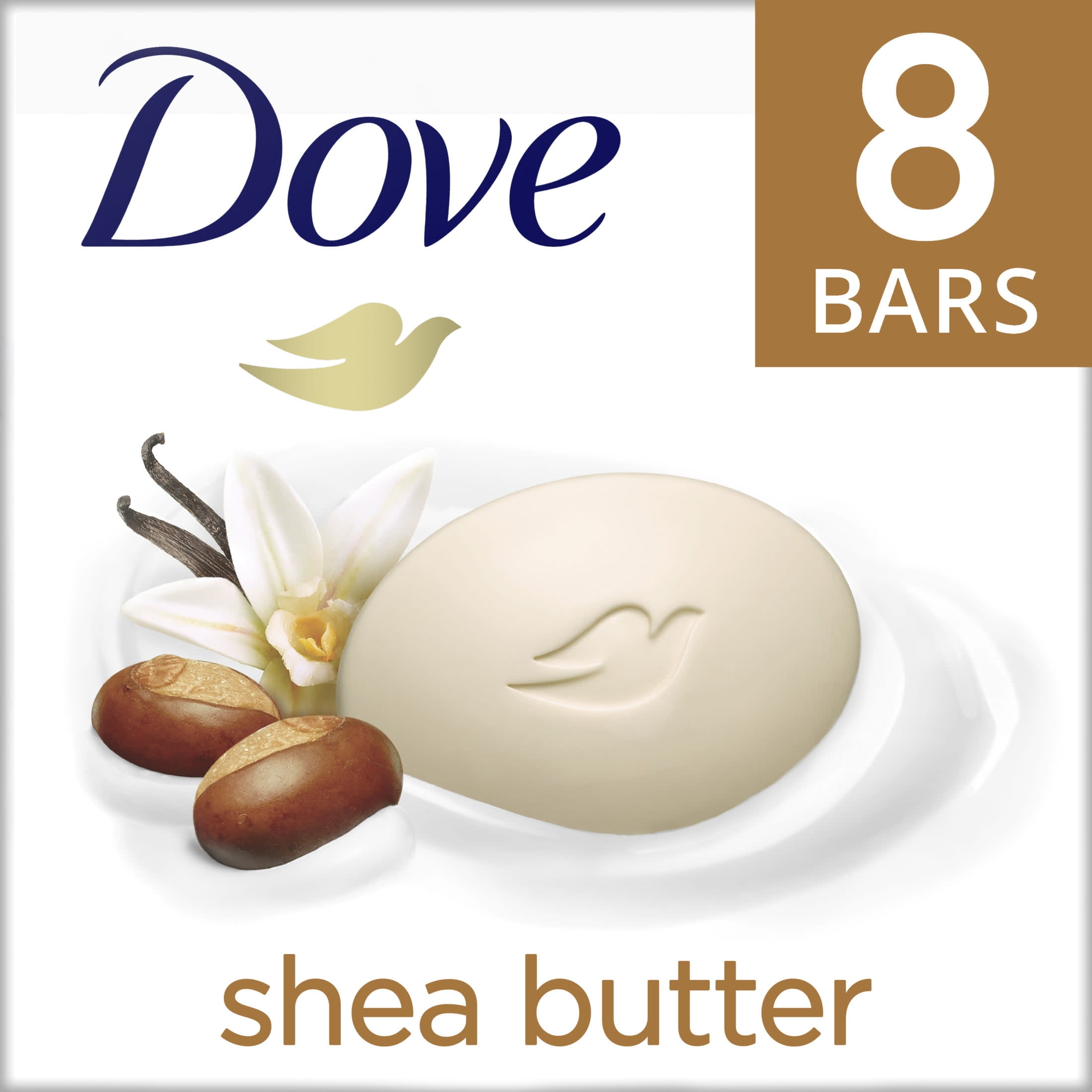 Dove Beauty Bar Skin Cleanser for Gentle Soft Skin Care Shea Butter More  Moisturizing Than Bar Soap 3.75 oz 8 Bars