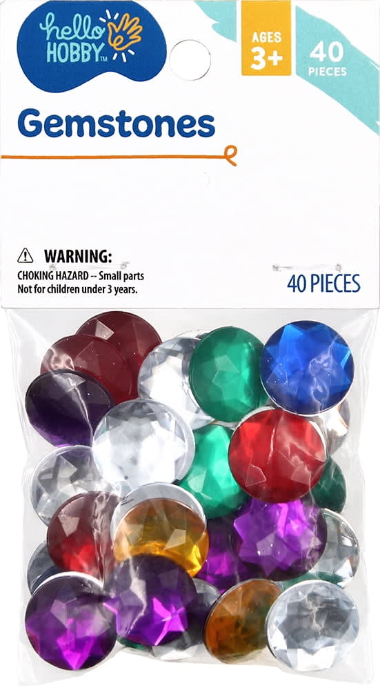 Hello Hobby Flat Back Rhinestones, Loose Gemstones - Assorted Shapes and Colors - 0.7 oz