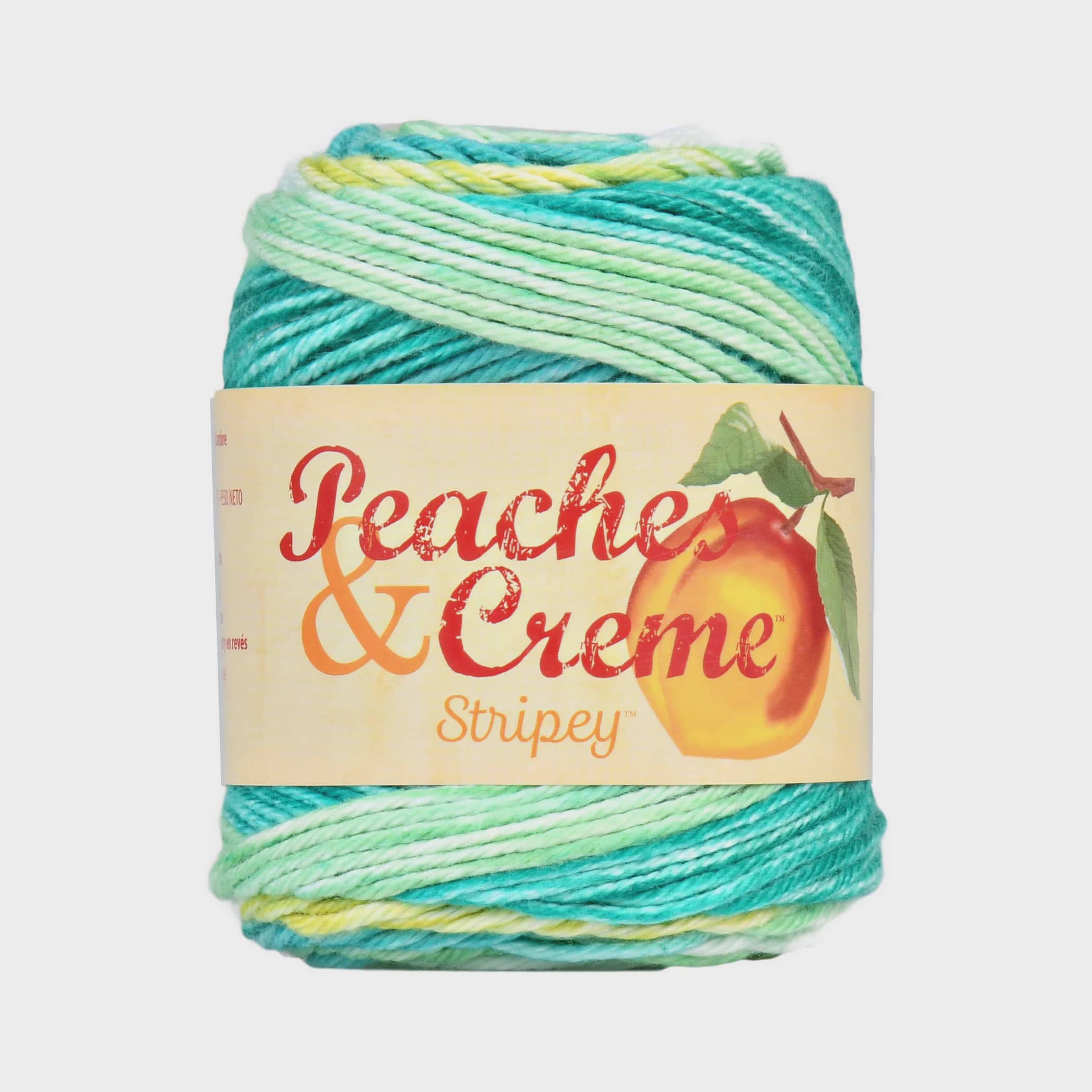 Peaches & Creme Stripey 4 Medium Cotton Yarn, Green Stripes 2oz/56.7g, 102  Yards - DroneUp Delivery