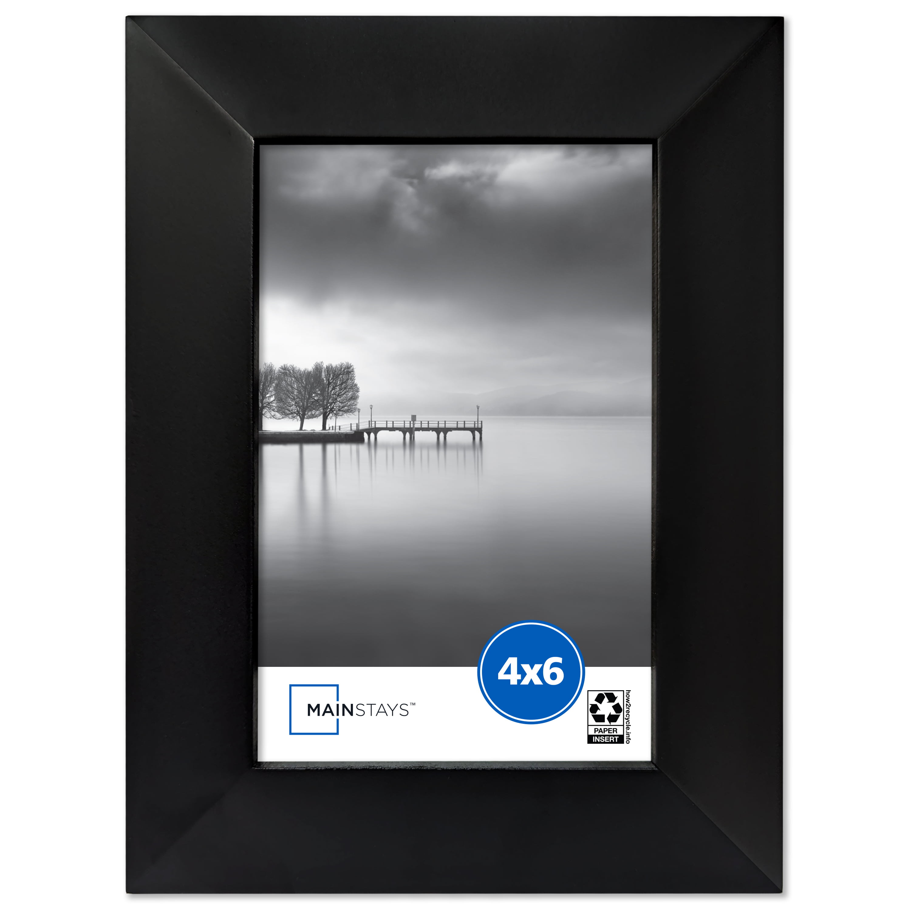 Mainstays 7-Opening 4 x 6 Wide Bevel Black Collage Picture Frame 