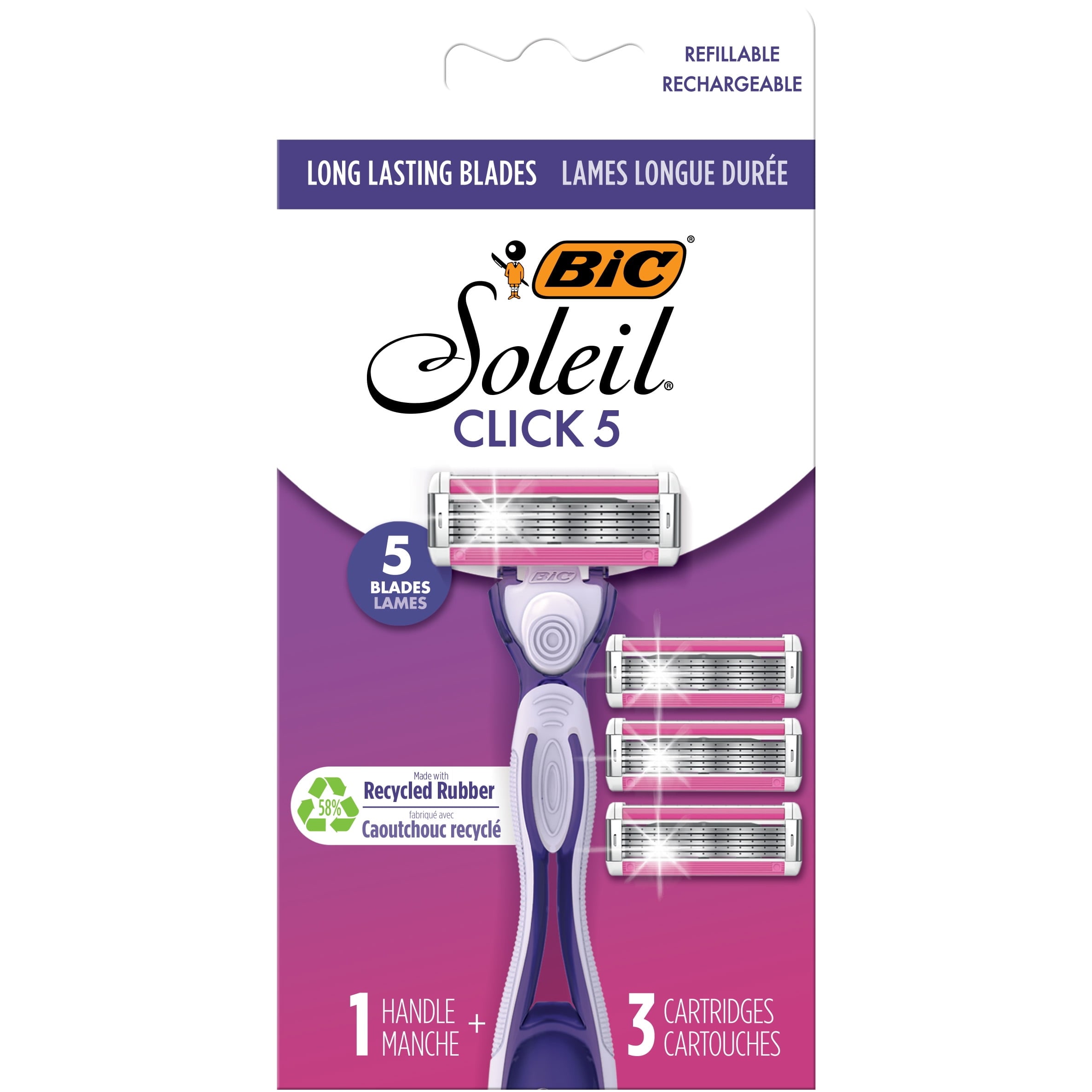 BIC EasyRinse Anti-Clogging Women's Disposable Razors with 4 Easy Rinse  Shaving Blades, 2 Count