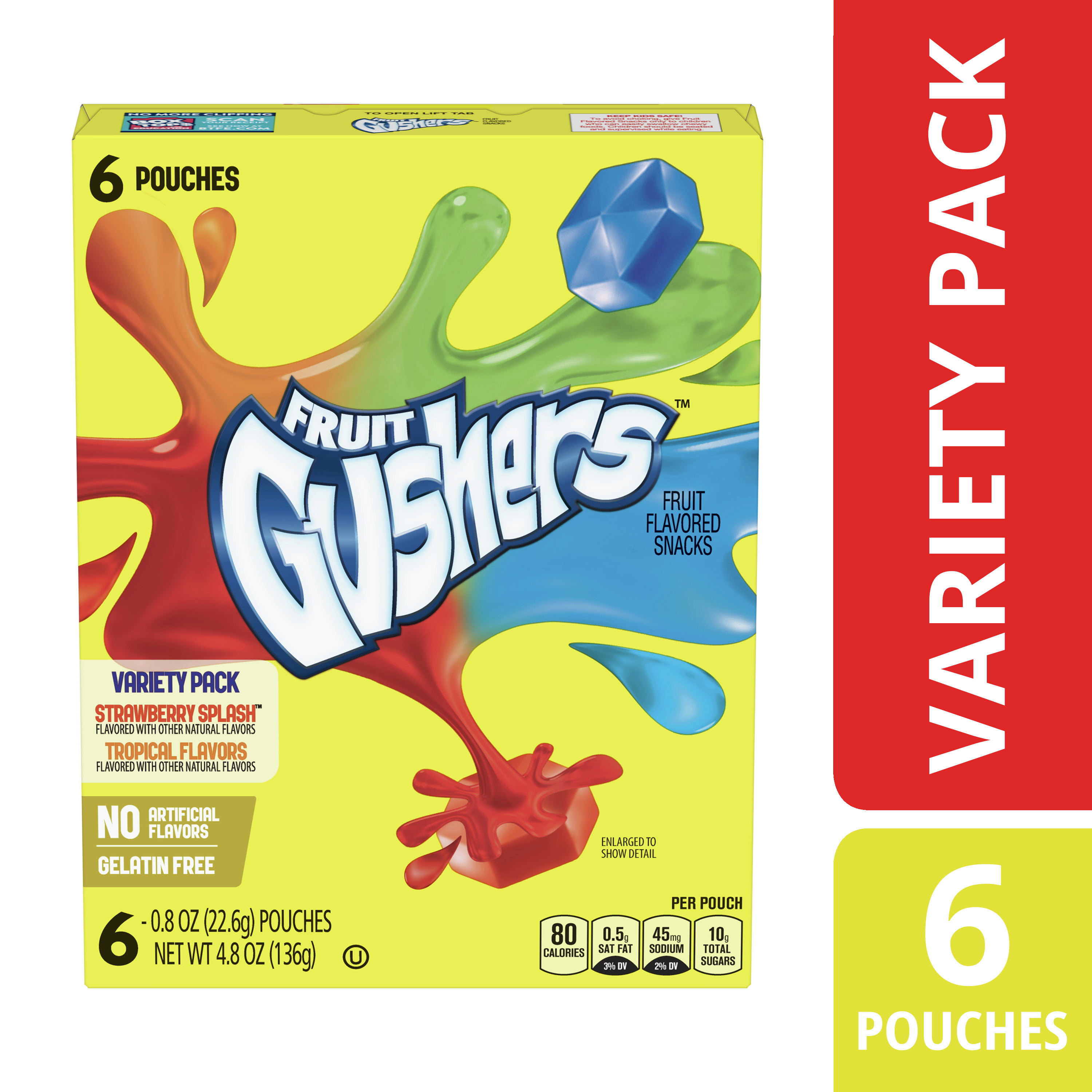 Fruit Roll-Ups, Fruit by the Foot, Gushers, Snacks Variety Pack, 16 ct