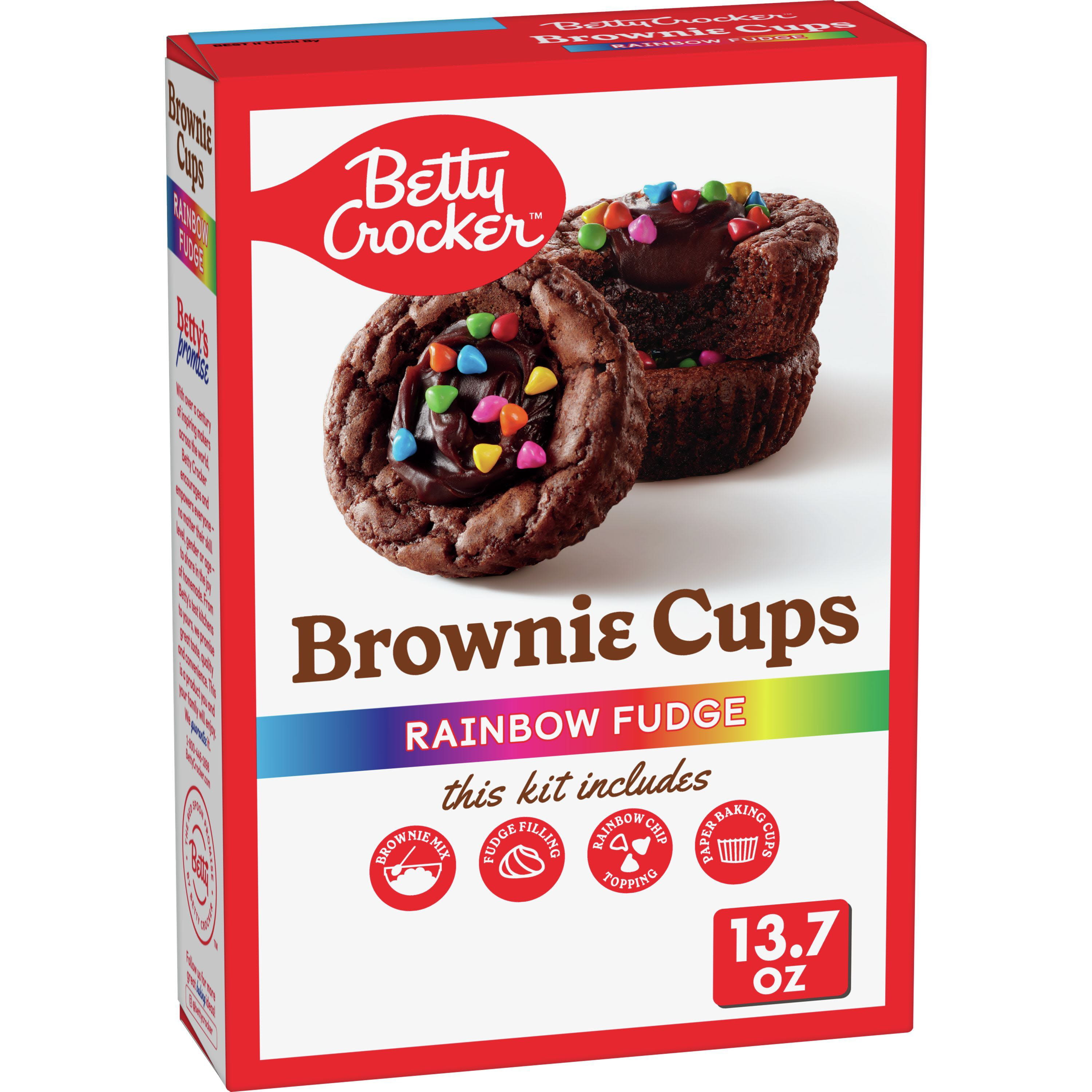 Betty Crocker Brownie Cups Mix, Rainbow Fudge, 13.7 oz - DroneUp Delivery