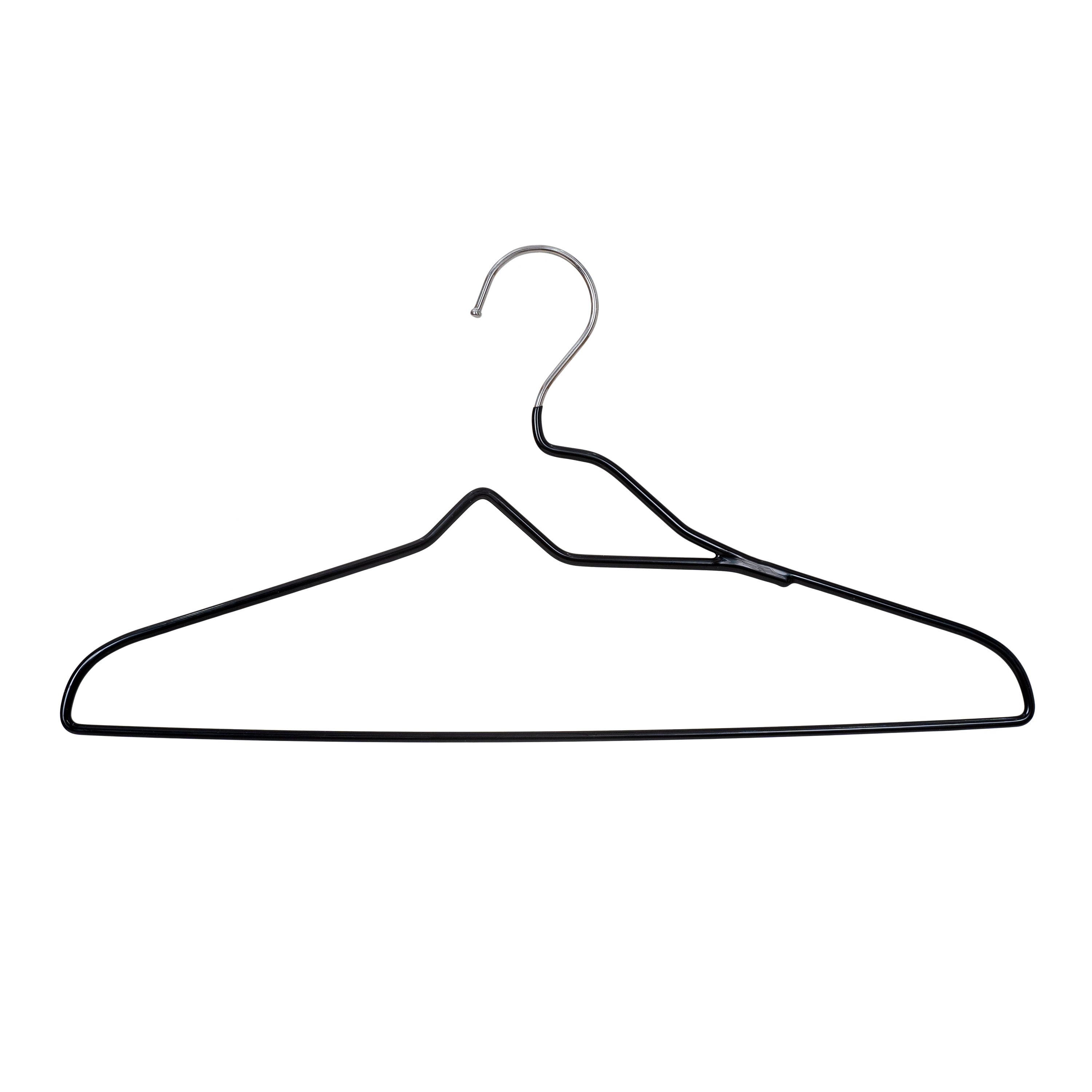 Black Non-Slip Rubberized Hangers, 20-Pack