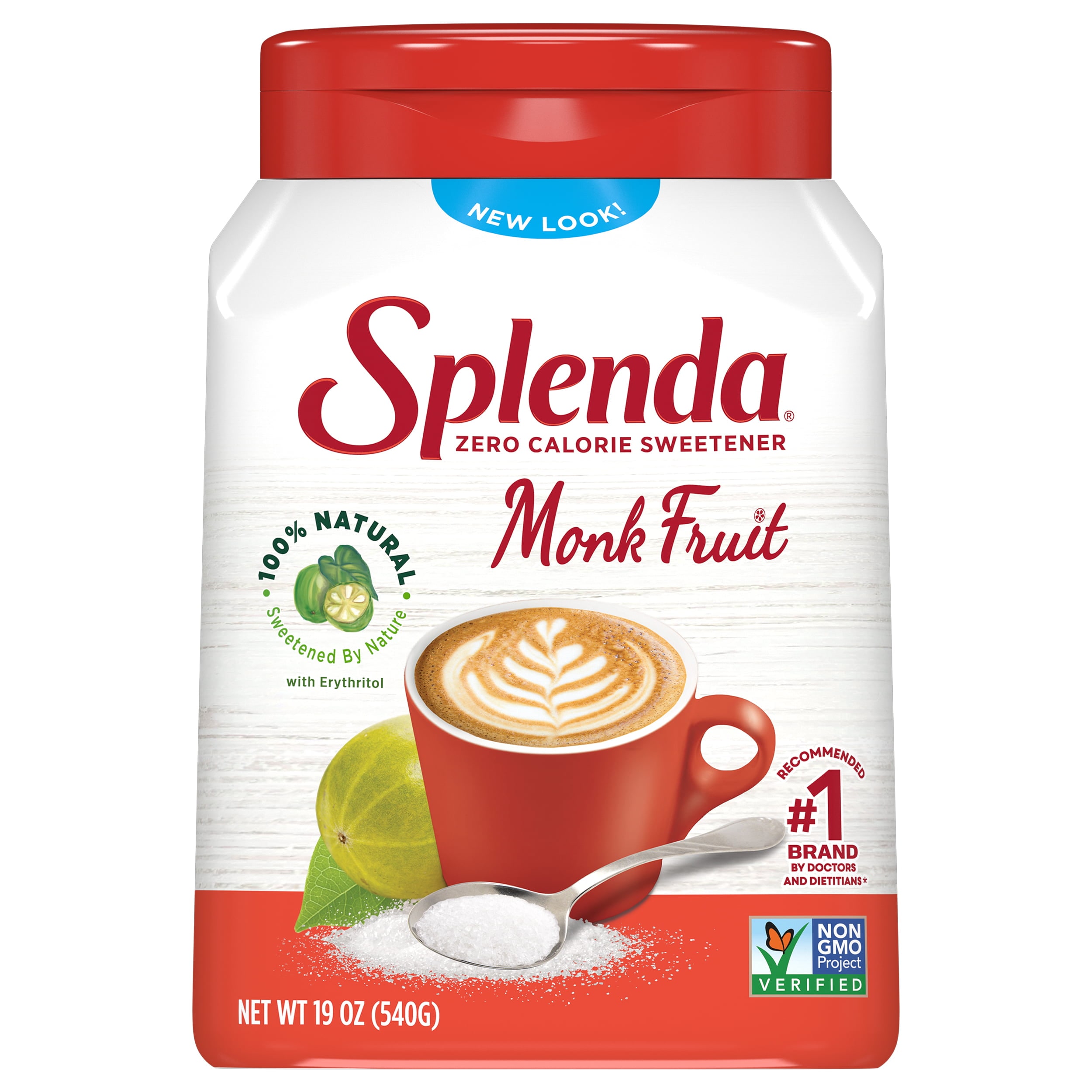 Splenda Monk Fruit Natural Zero Calorie Sweetener, Granulated