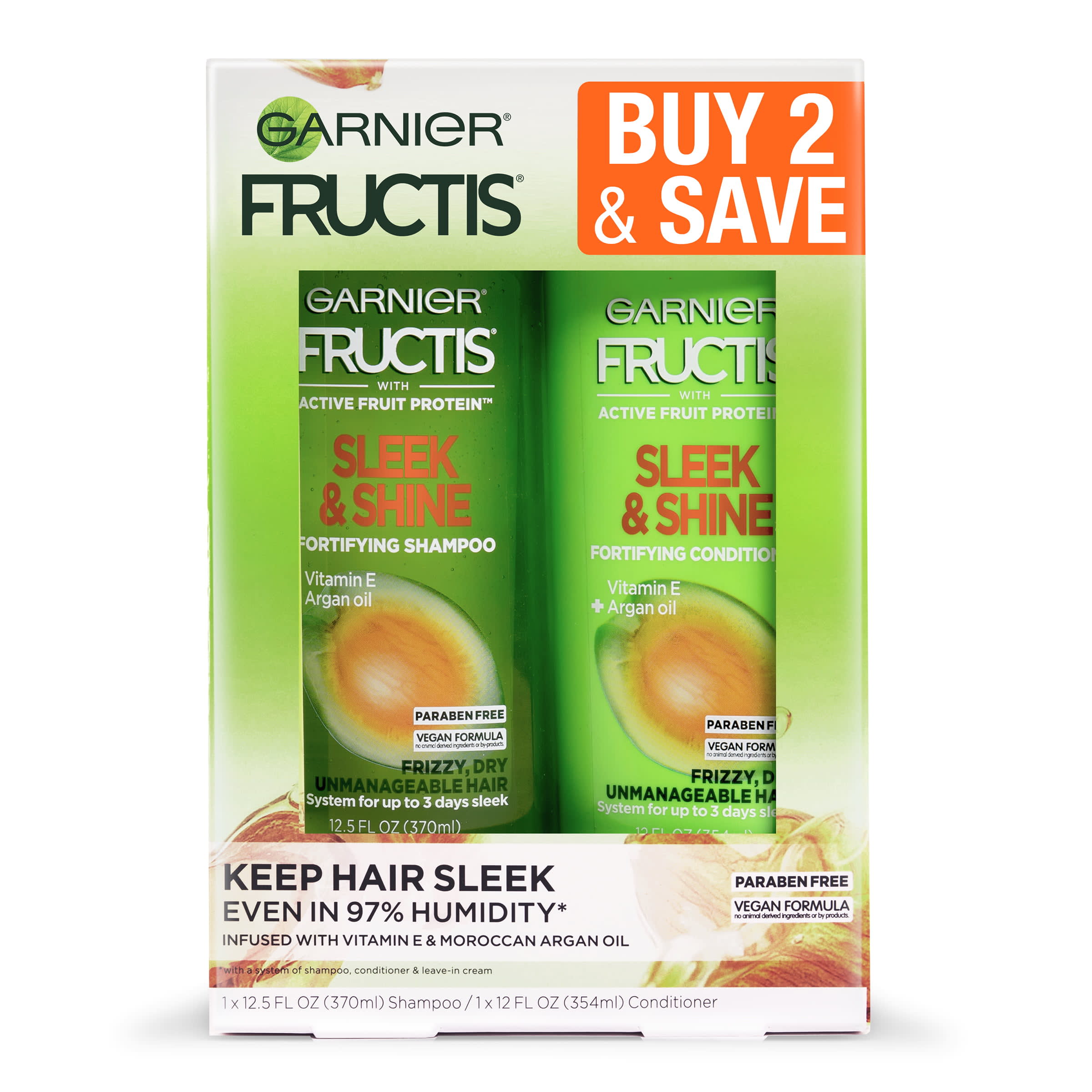 Garnier Fructis Fortifying Shampoo and Conditioner Set with Argan Oil, 12.5  fl oz - DroneUp Delivery