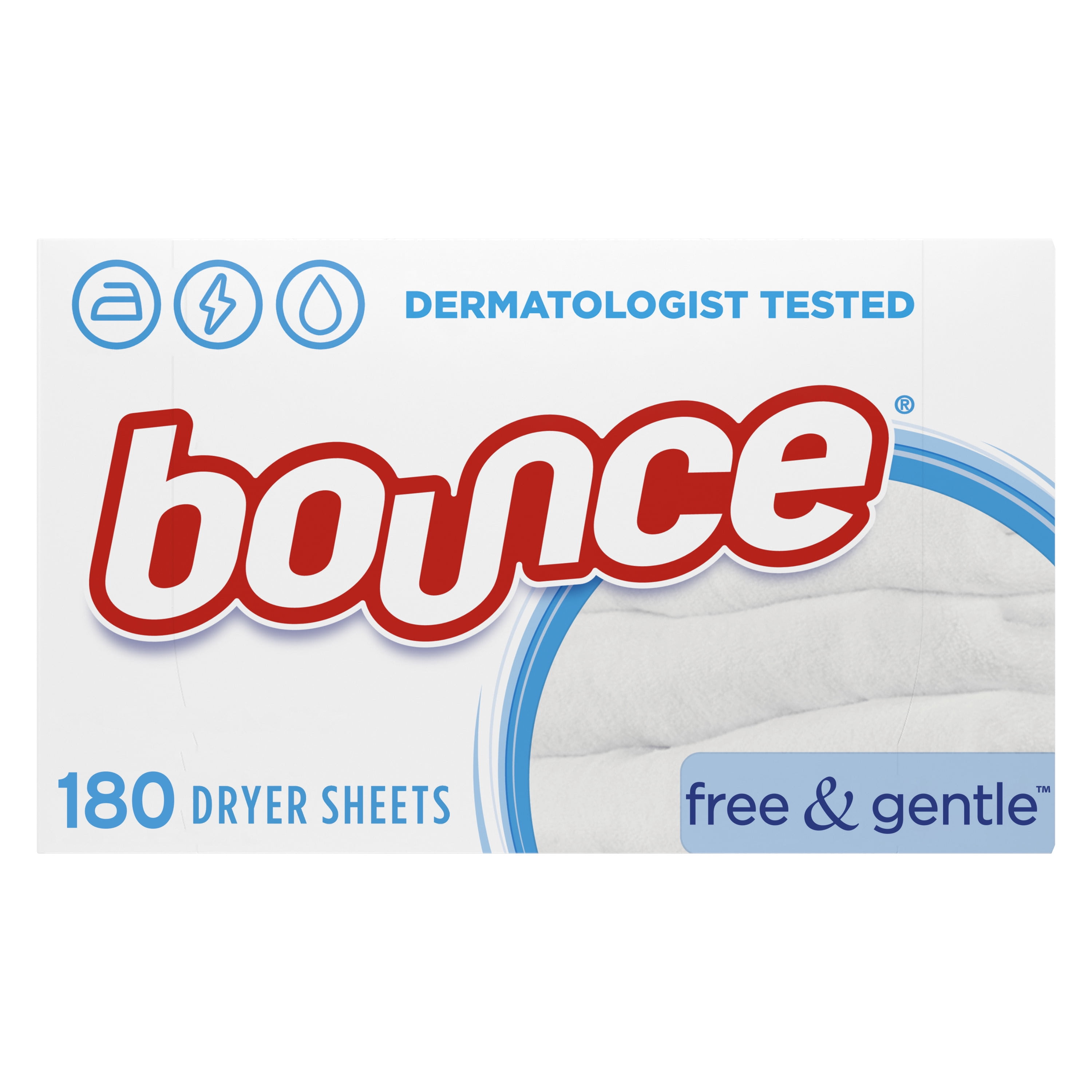 Bounce Free & Gentle Unscented Fabric Softener Dryer Sheets, 240