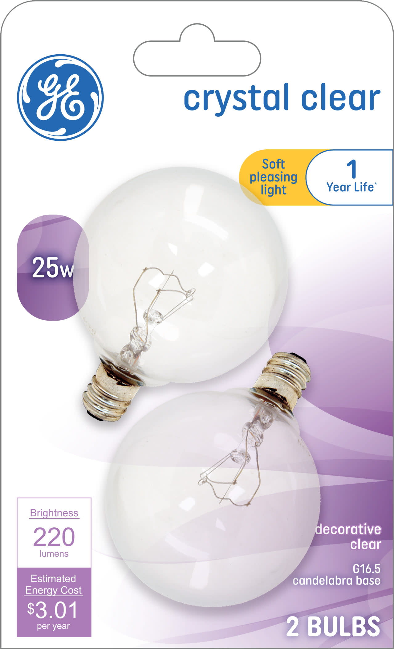 Ge soft white decorative 60w incandescent g25 globe sales light bulbs