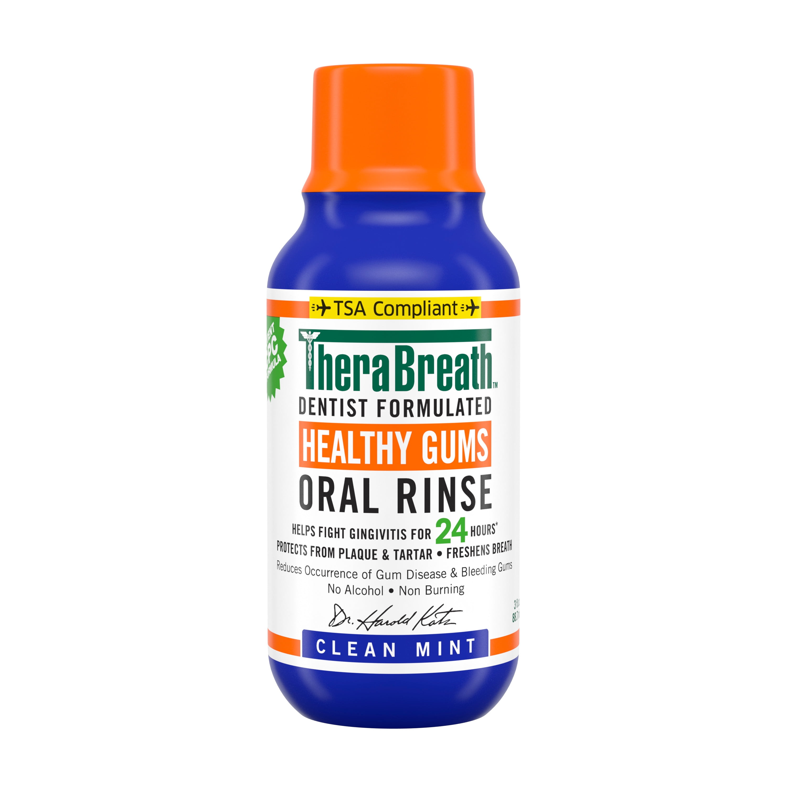 TheraBreath Healthy Gums Mouthwash, Clean Mint, Dentist Formulated