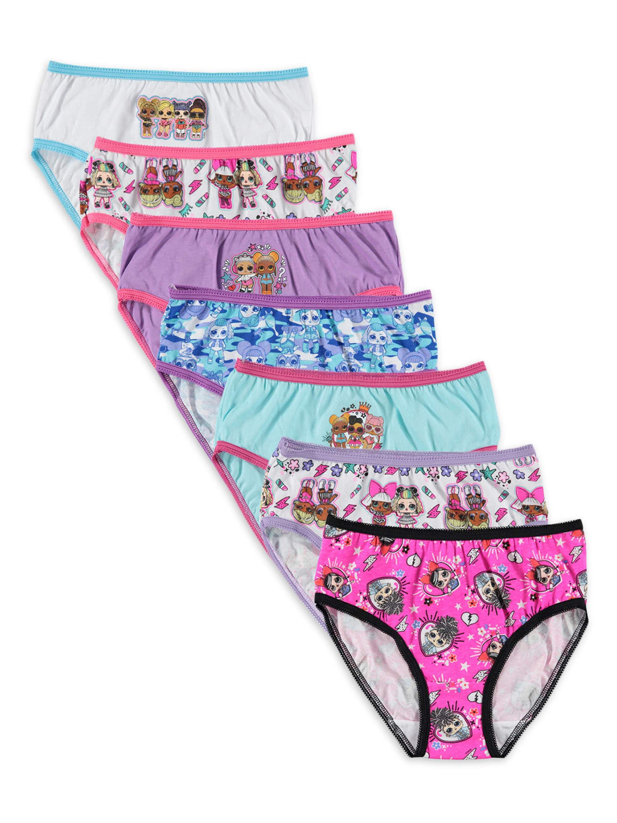 Disney Princess Girls Briefs Underwear 7-Pack, Sizes 4-8 