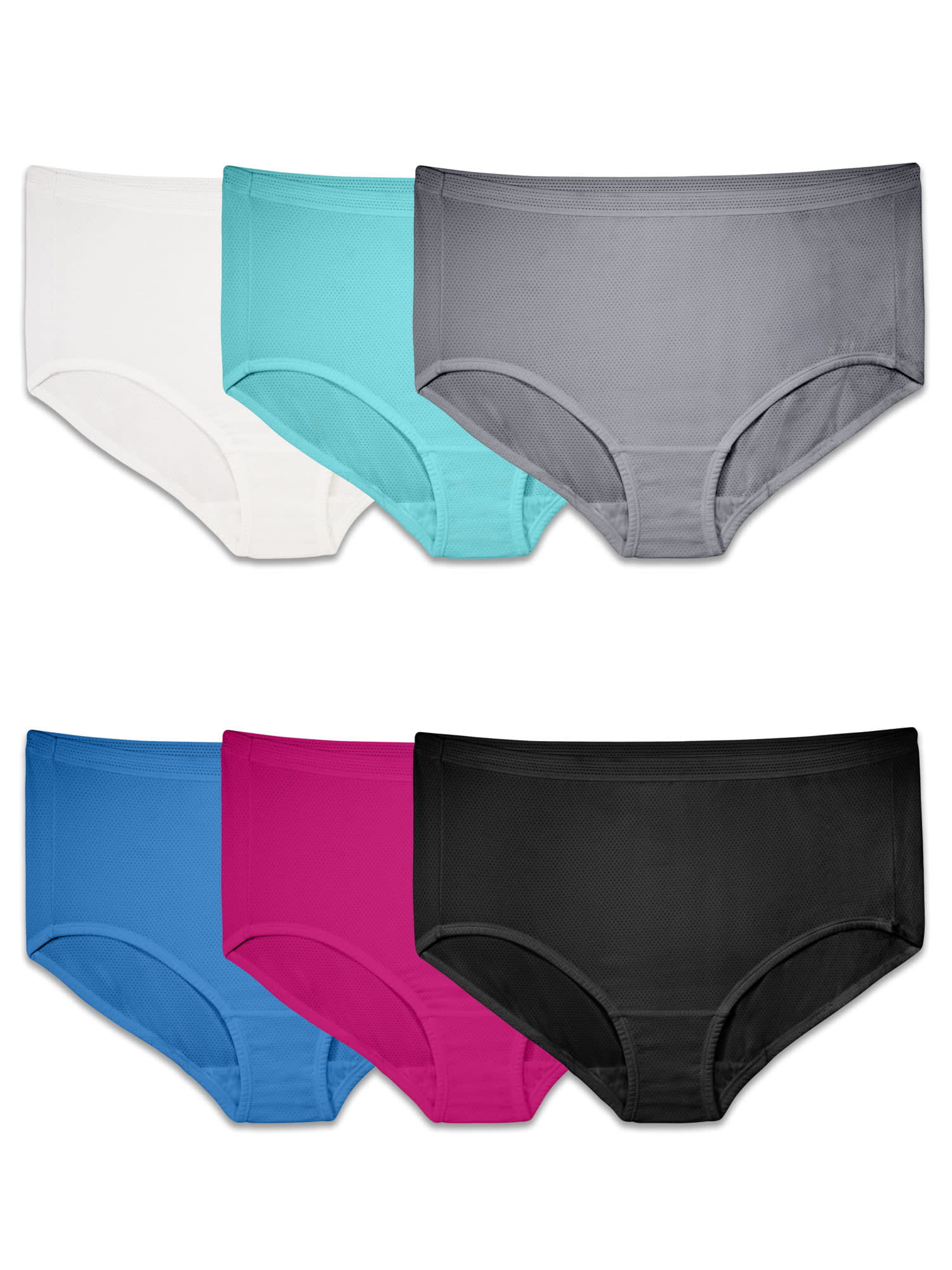 Joyspun Women's Cotton Bikini Panties, 6-Pack, Sizes S to 2XL