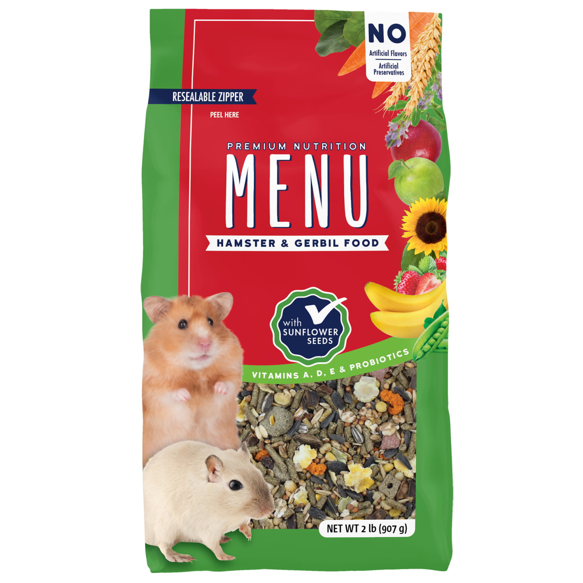 Menu Premium Hamster Food Sunflower Seed Blend Vitamin and Mineral Fortified, 2 lb DroneUp