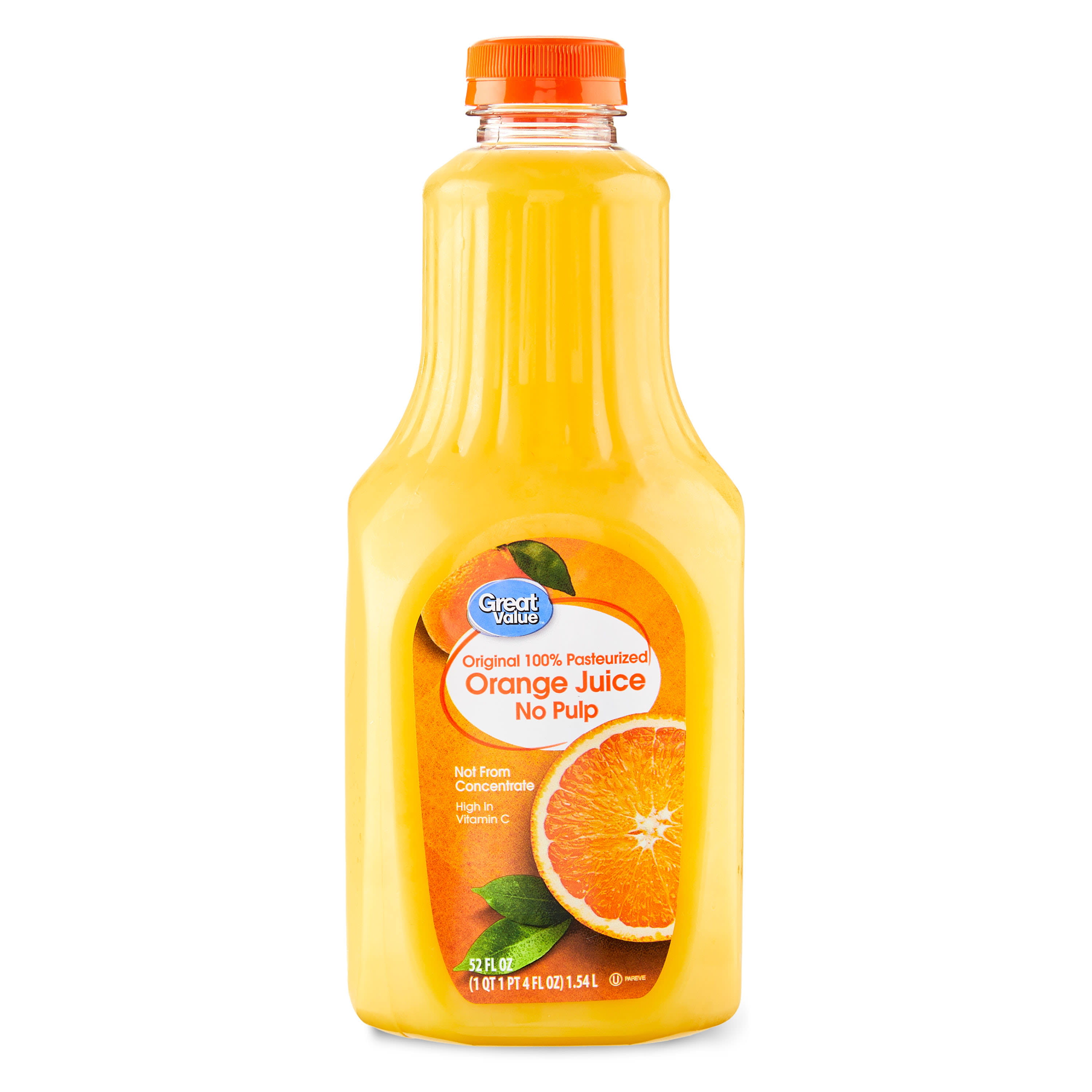 Simply Non GMO No Pulp Orange Fruit Juice, 8 fl oz, 4 Bottles 