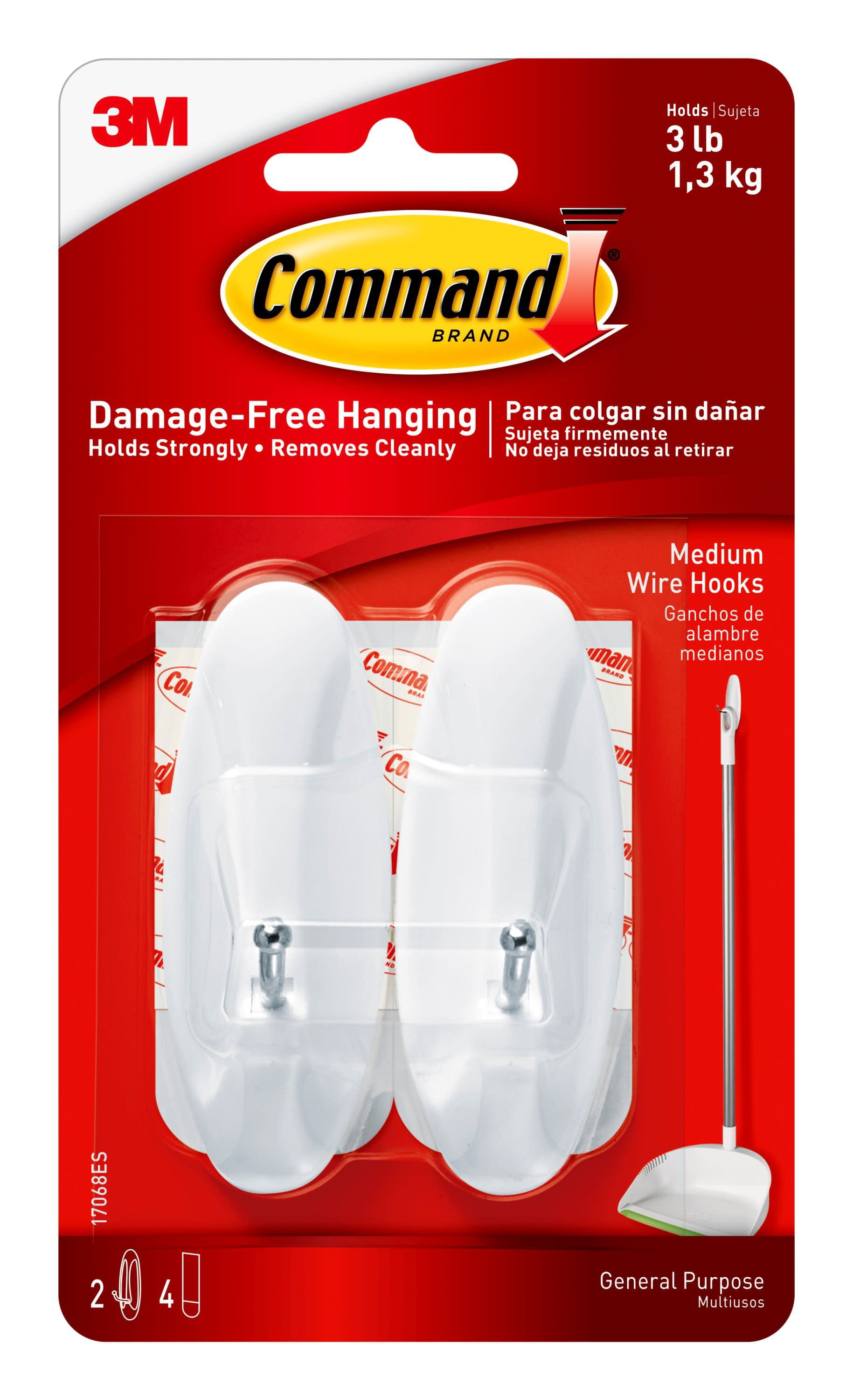 3M Command Hooks Clips Self Adhesive Strips Damage Free Decorating Hangers  Clear