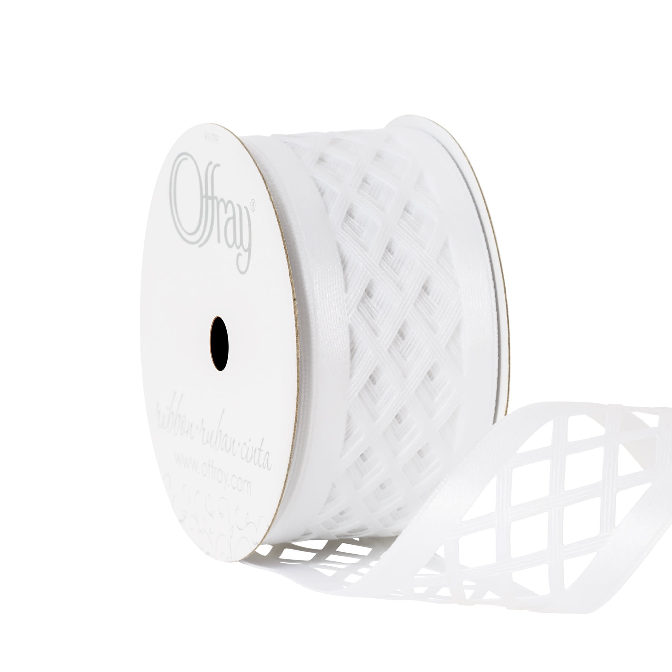 Offray Ribbon, White 1 1/2 inch Cutout Satin Ribbon for Sewing, Crafts, and  Wedding, 9 feet, 1 Each - DroneUp Delivery