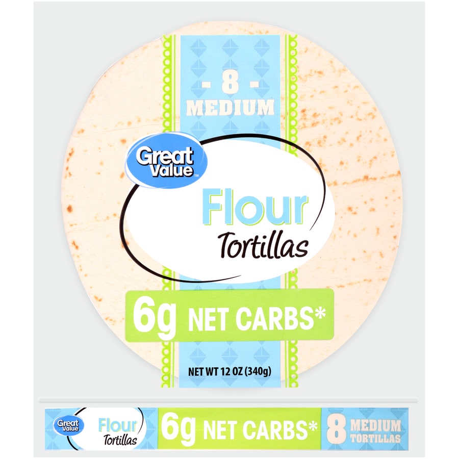Great Value Medium Soft Taco Flour Tortillas, 17.5 Oz, 10 Count