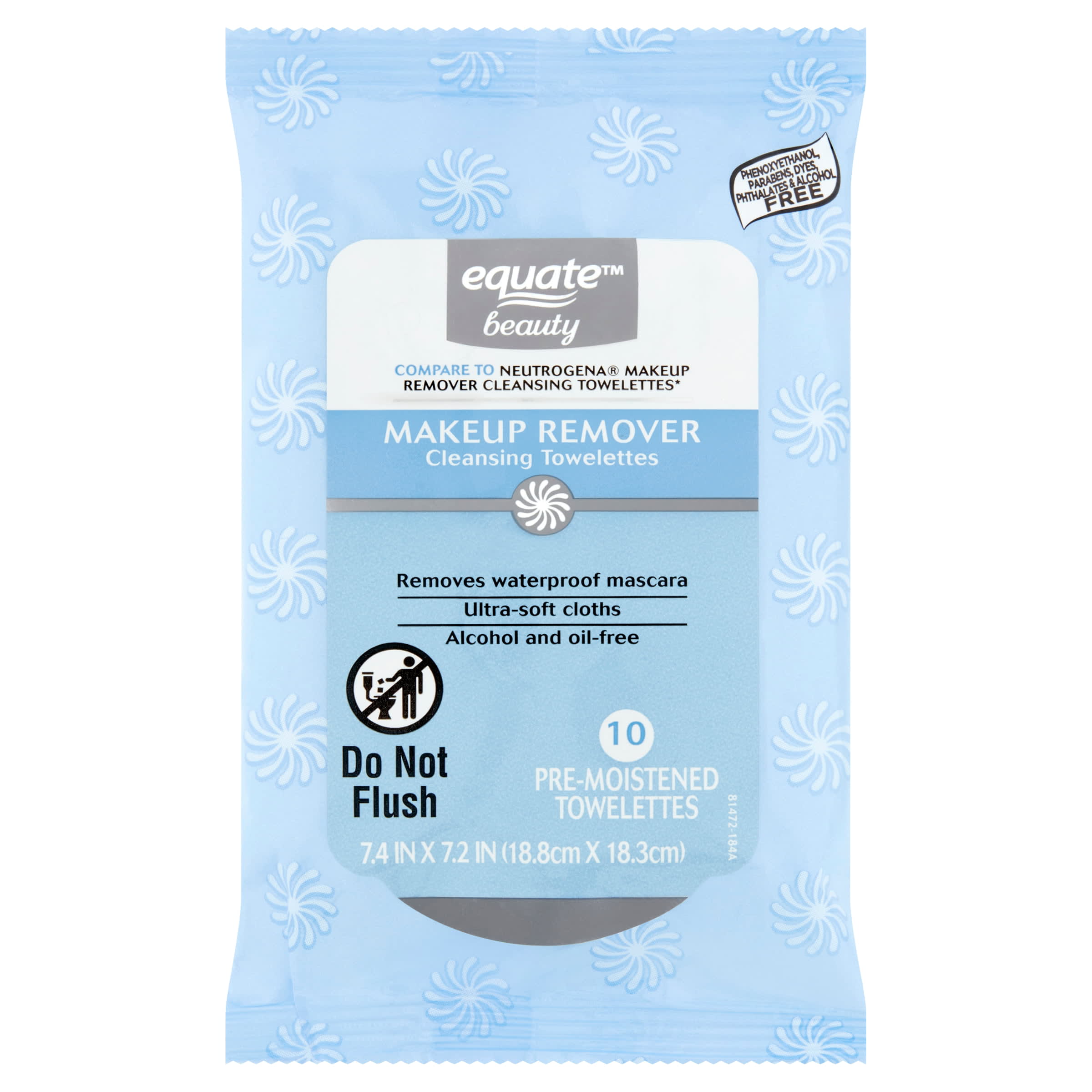 Equate Makeup Remover Facial Wipes, 10 Total Wipes DroneUp Delivery